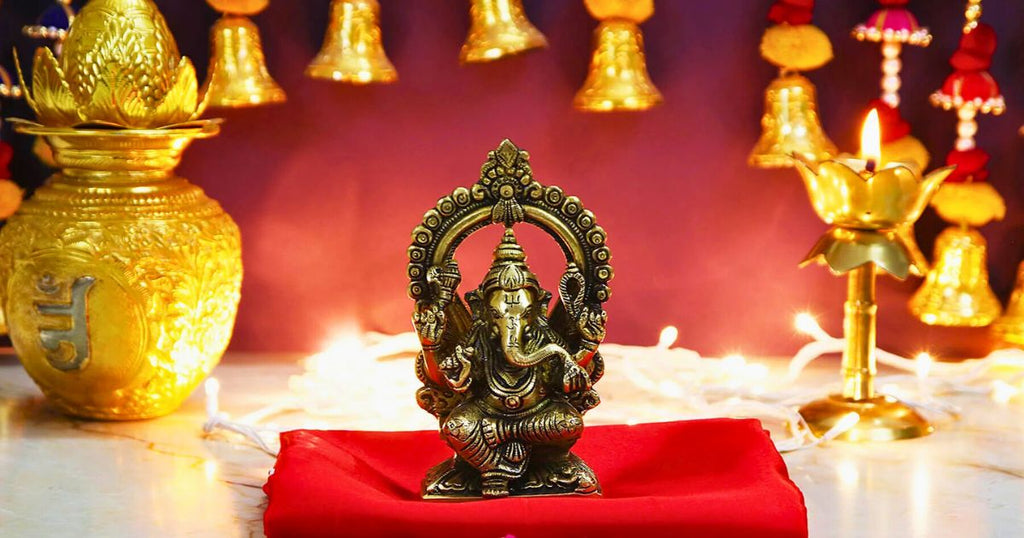 Divine Presence of Brass Ganesha Idol