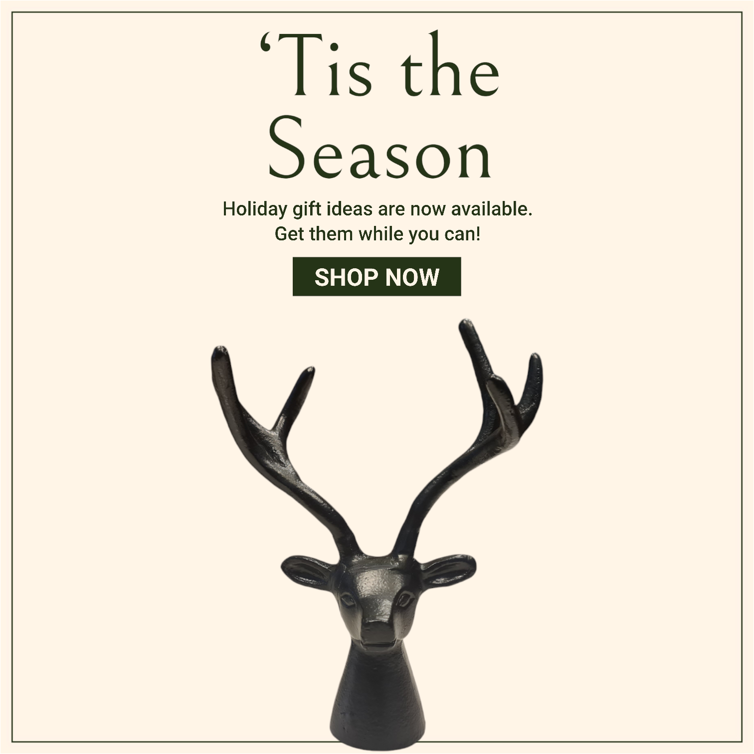 Black Aluminium Deer Head Showpiece for Table Décor & Gifting
