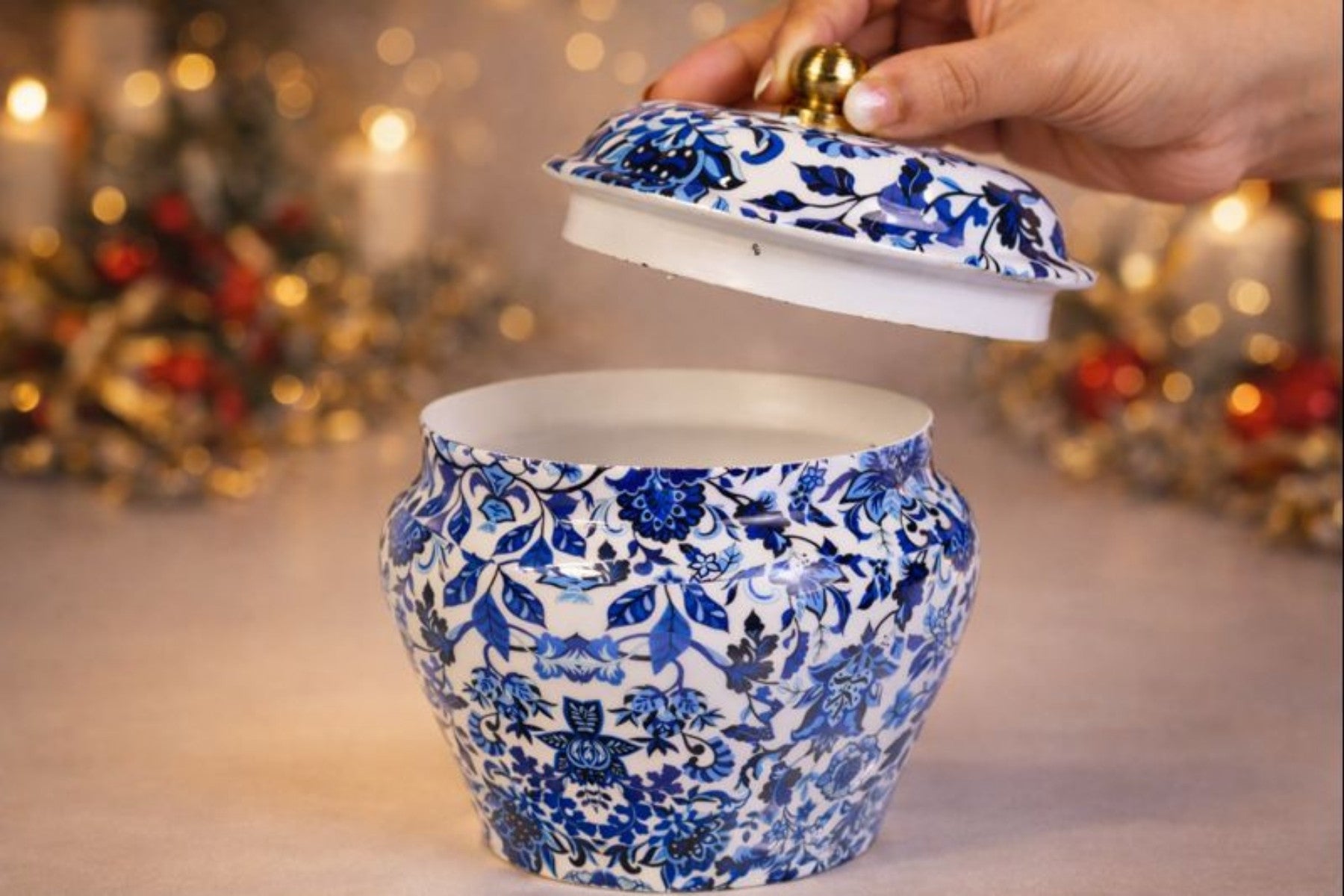 BLUE DRYFRUIT & CHOCOLATE JAR FOR STORAGE & GIFTING