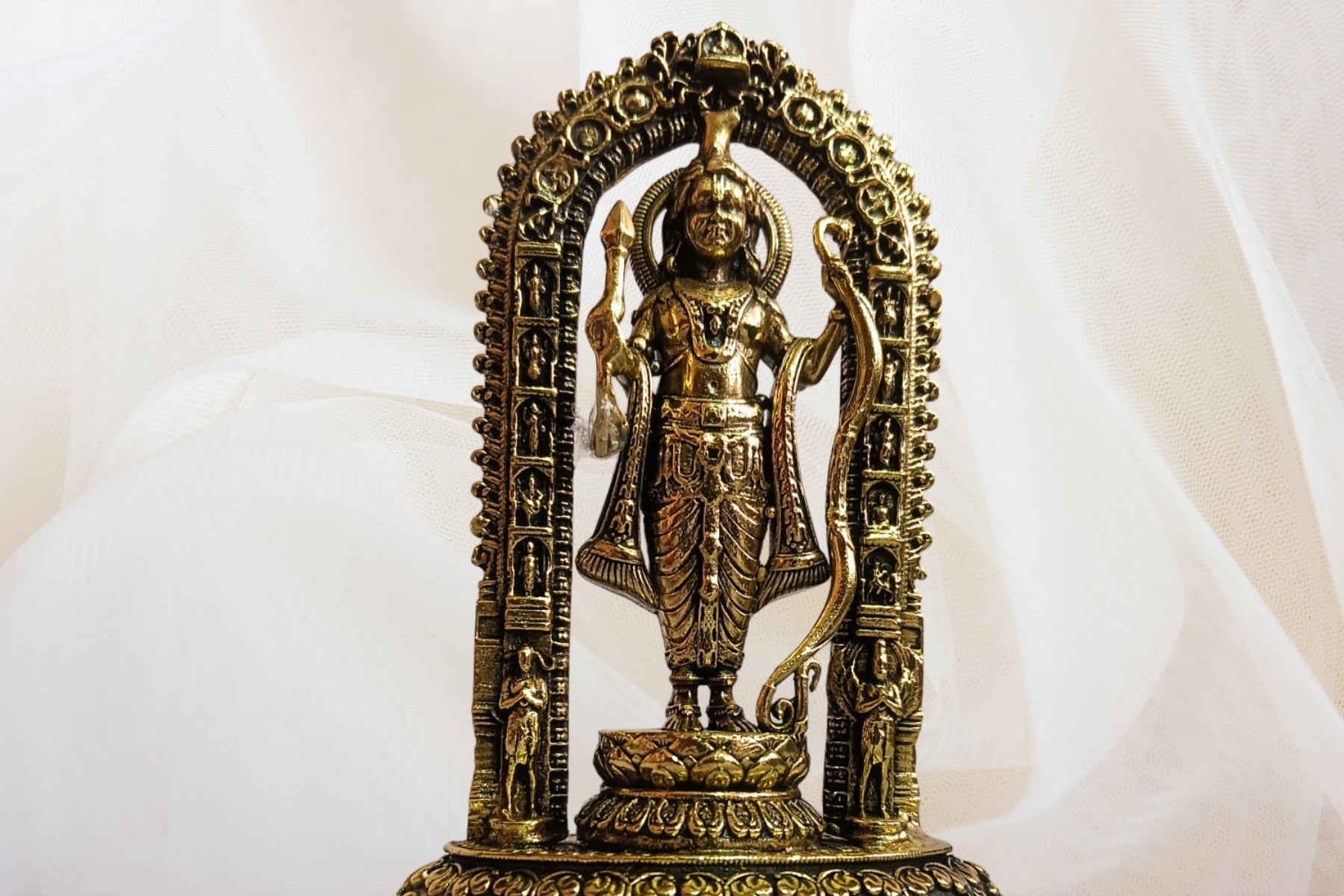 Brass Ram Lalla Idol – Antique Gold Finish (4.4 Inch)