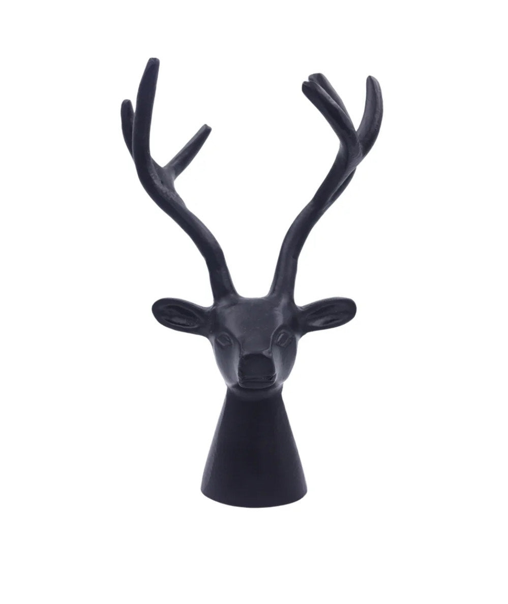 Black Aluminium Deer Head Showpiece for Table Décor & Gifting