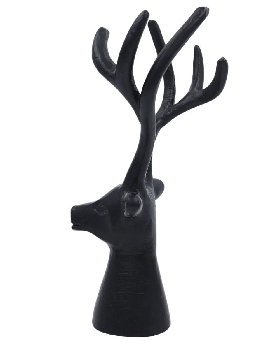 Black Aluminium Deer Head Showpiece for Table Décor & Gifting