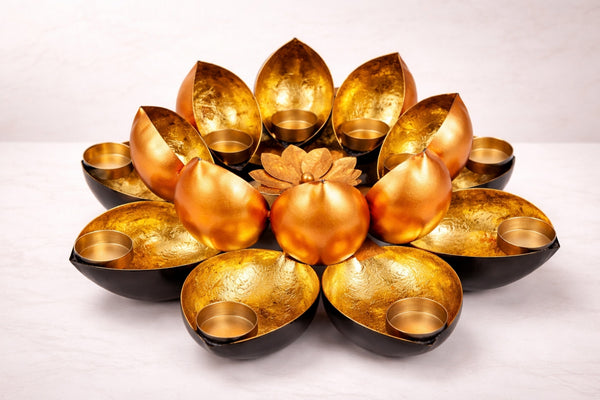 Floral Tealight Rangoli Decor – 16 Candle Holder