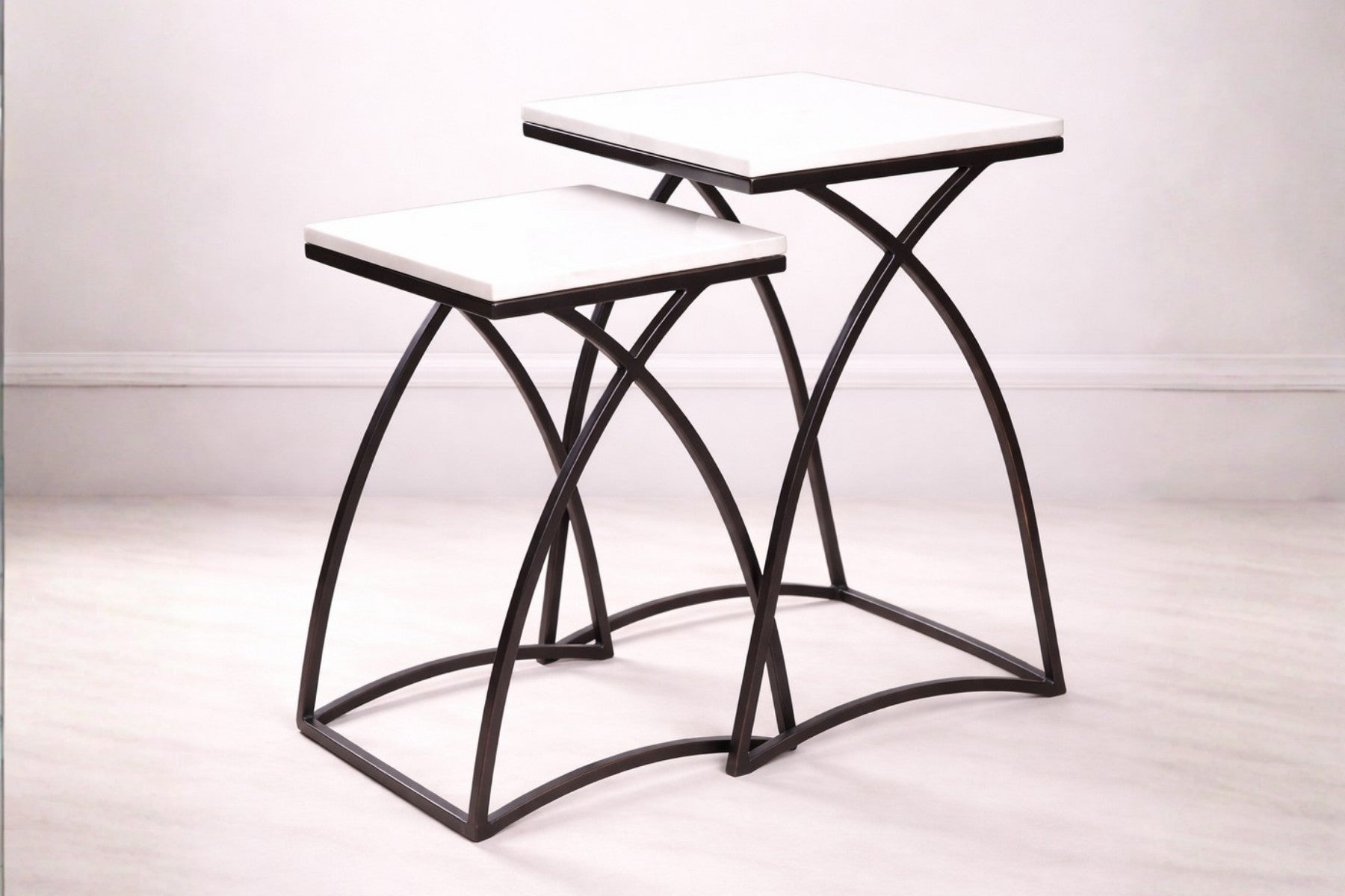 BLACK FRAME WITH WHITE TOP TABLES