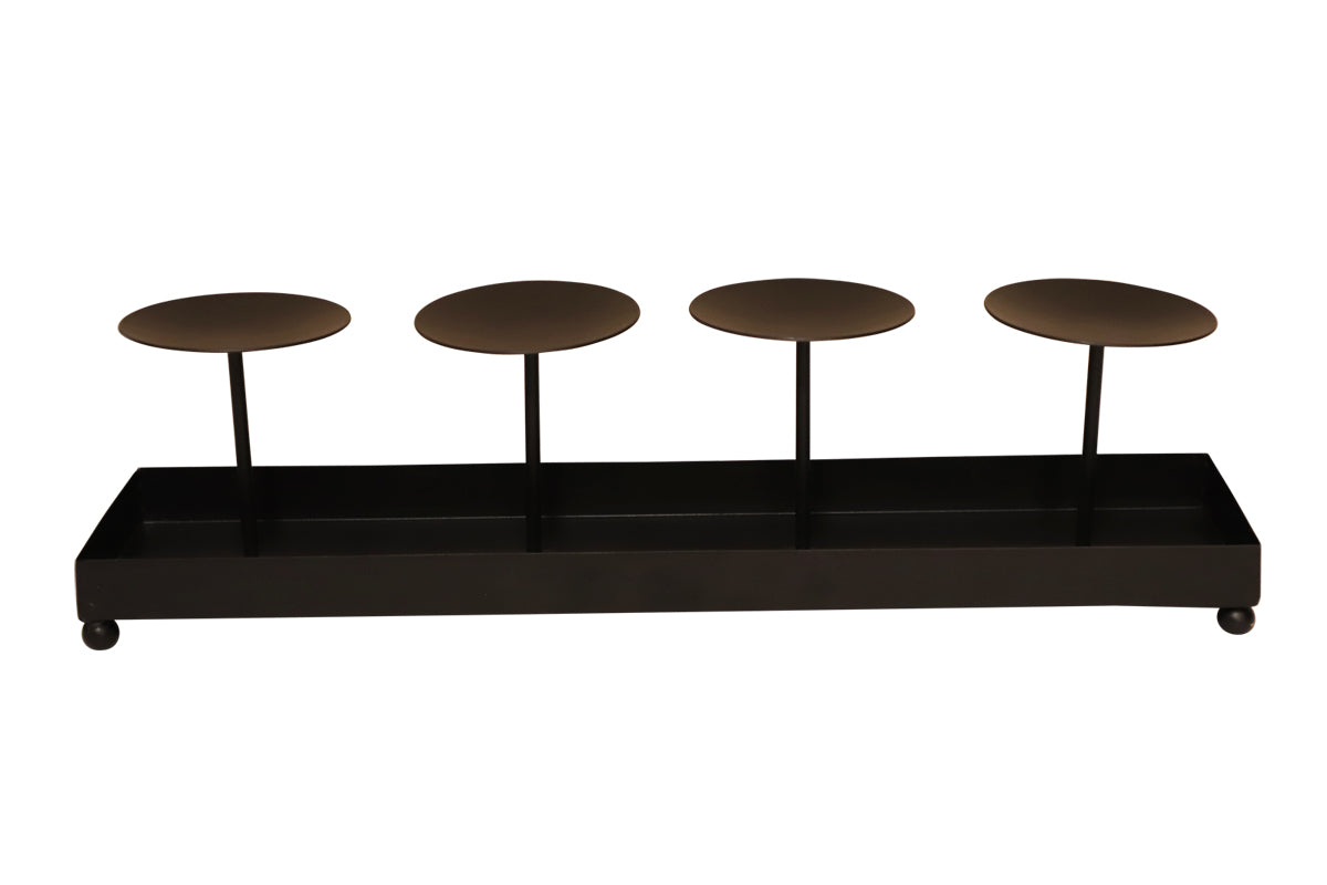 BLACK METAL CANDLE HOLDER