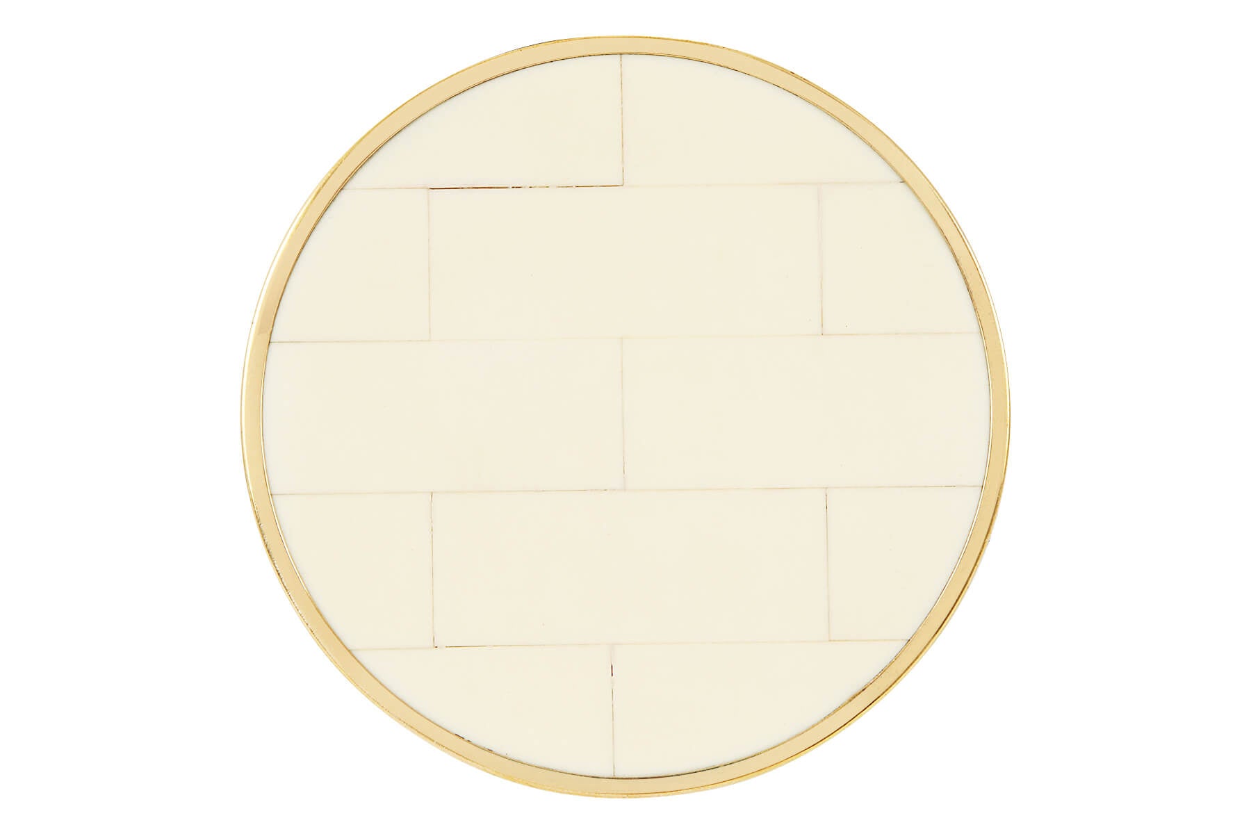 Resin White Coasters with Golden Border – Set of 4