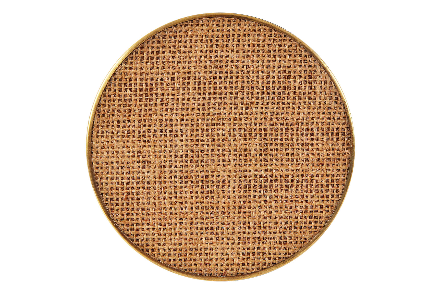 WOODEN COASTERS SET OF 4 WITH GOLDEN BORDER/ MESH JUTE DETAILING