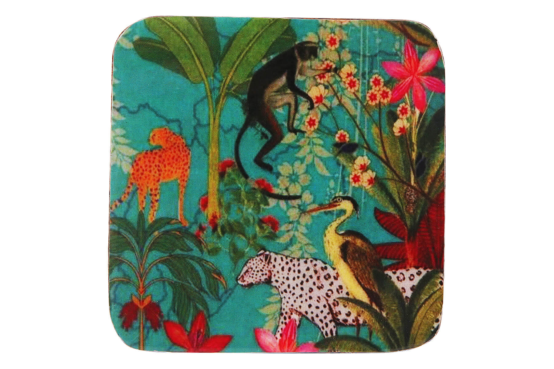 WOODEN COASTERS SET OF 4/ JUNGLE PRINT