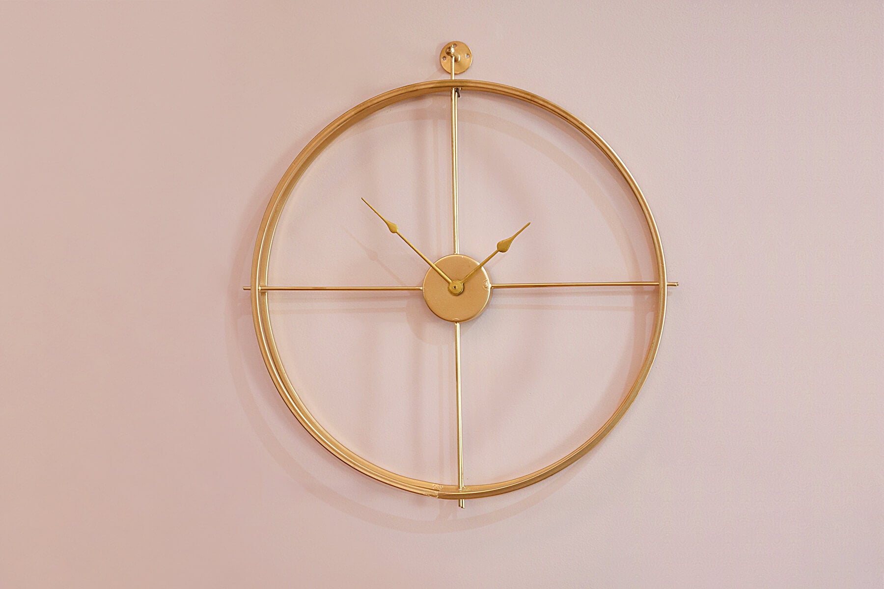 GOLDEN METAL DOUBLE RIM LARGE SIZE WALL CLOCK