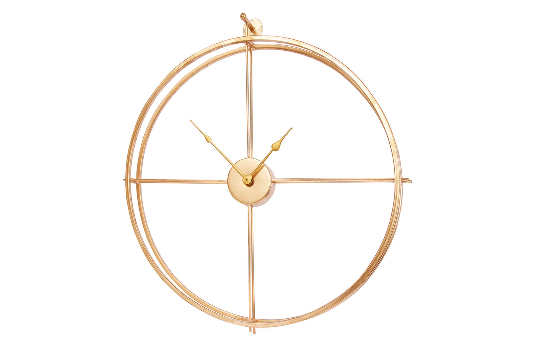 GOLDEN METAL DOUBLE RIM LARGE SIZE WALL CLOCK