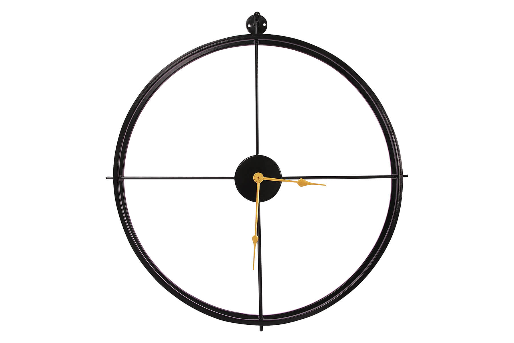 BLACK METAL DOUBLE RIM LARGE SIZE WALL CLOCK