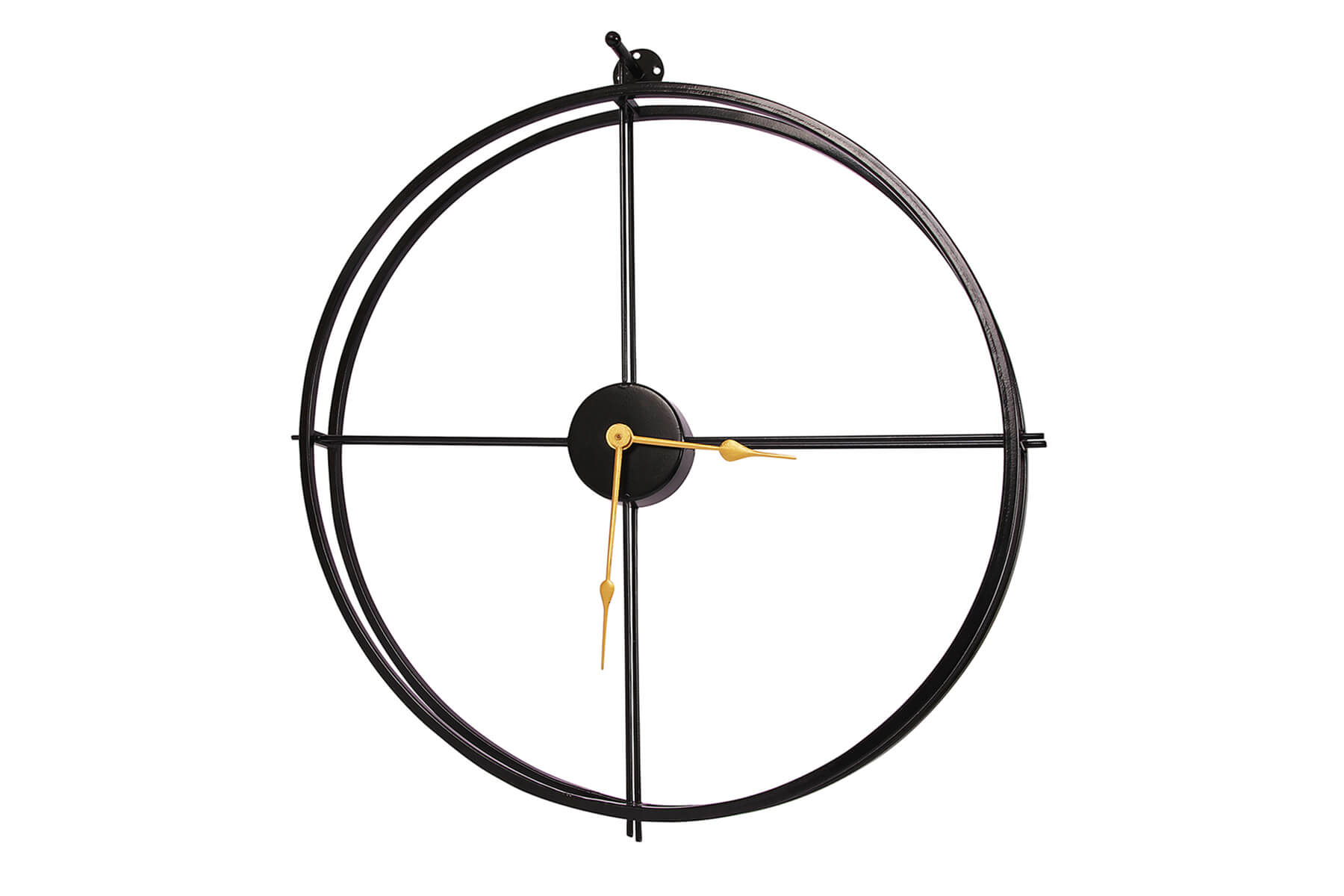 BLACK METAL DOUBLE RIM LARGE SIZE WALL CLOCK