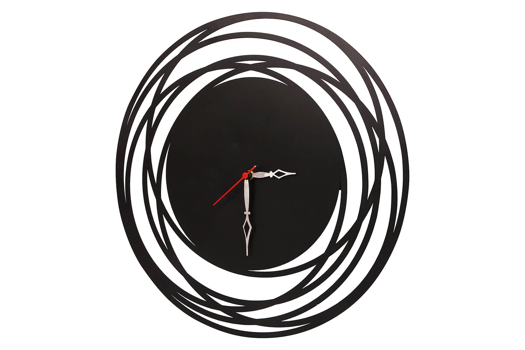 BLACK METAL MODERN SWIRL CLOCK
