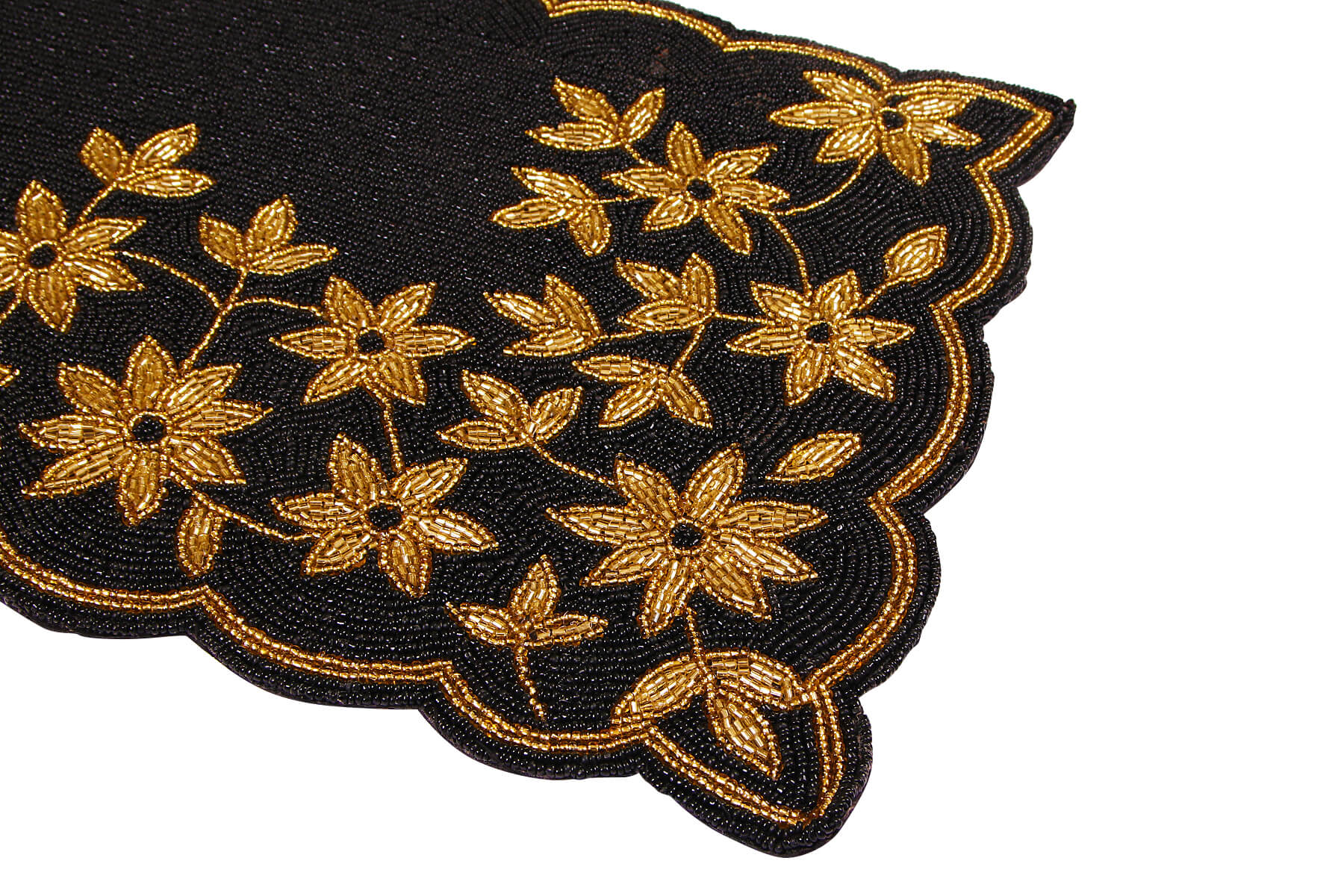 HANDMADE BEADED BLACK RUNNER 88cm