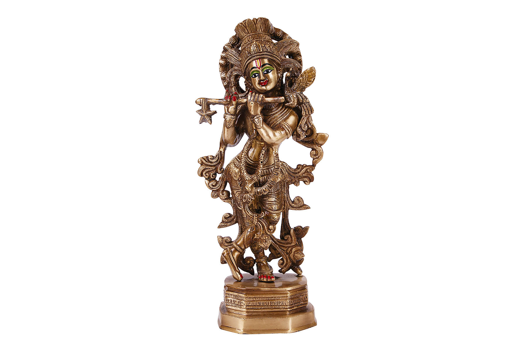 BRASS SUPERFINE GOD KRISHNA IDOL/MOORTI 14 inch