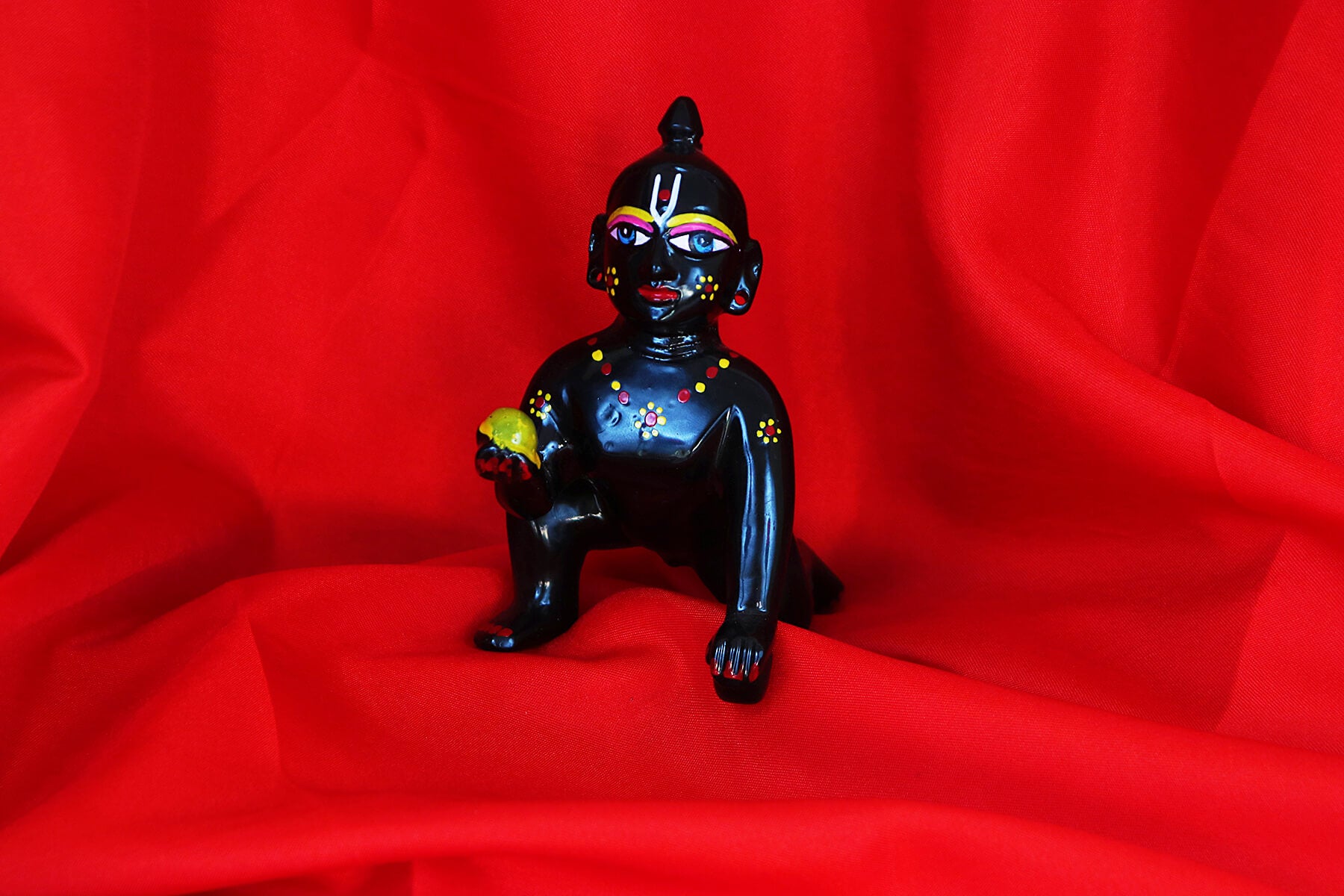BRASS LADDOO GOPAL STATUE IN BLACK COLOUR 5 INCH