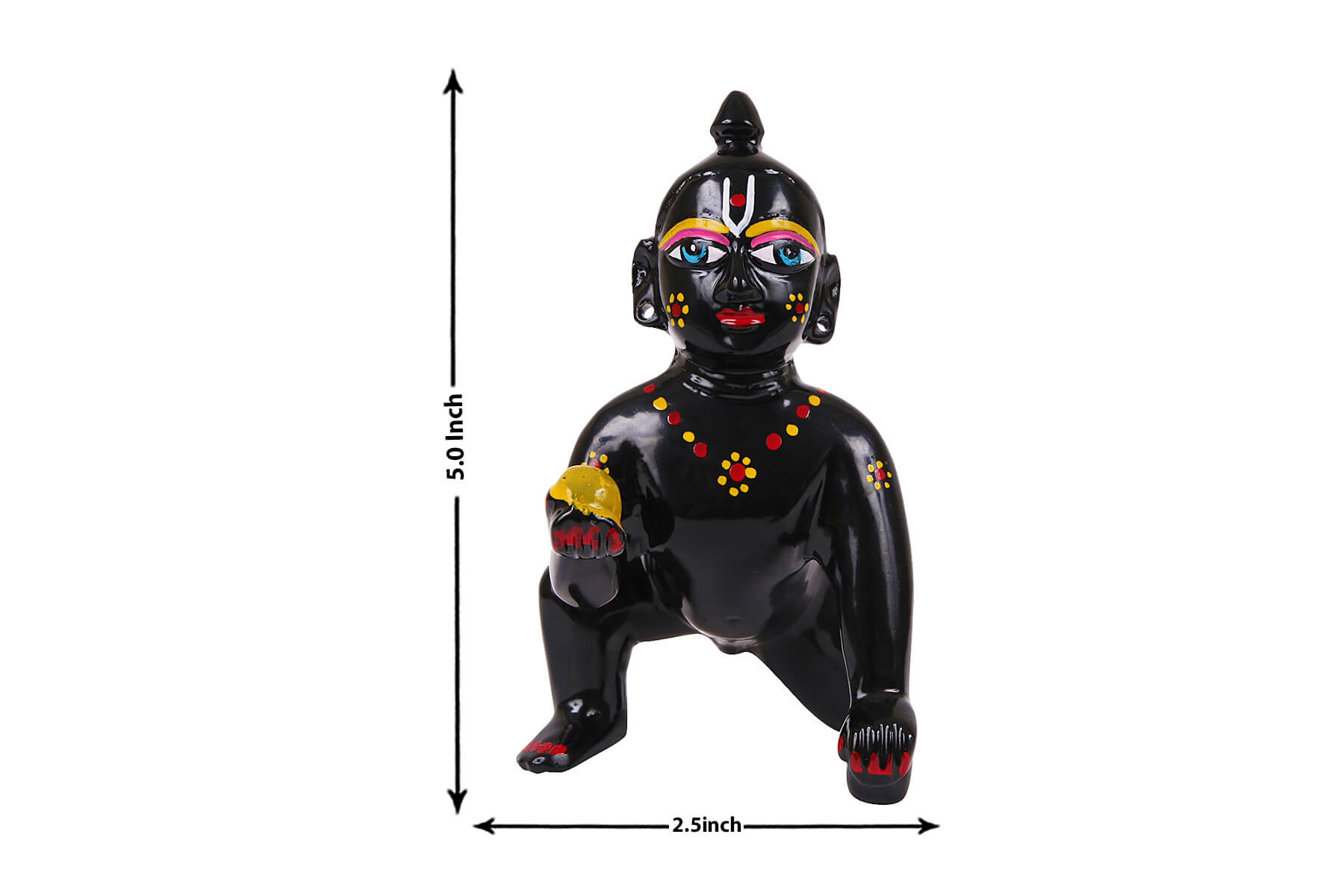BRASS LADDOO GOPAL STATUE IN BLACK COLOUR 5 INCH