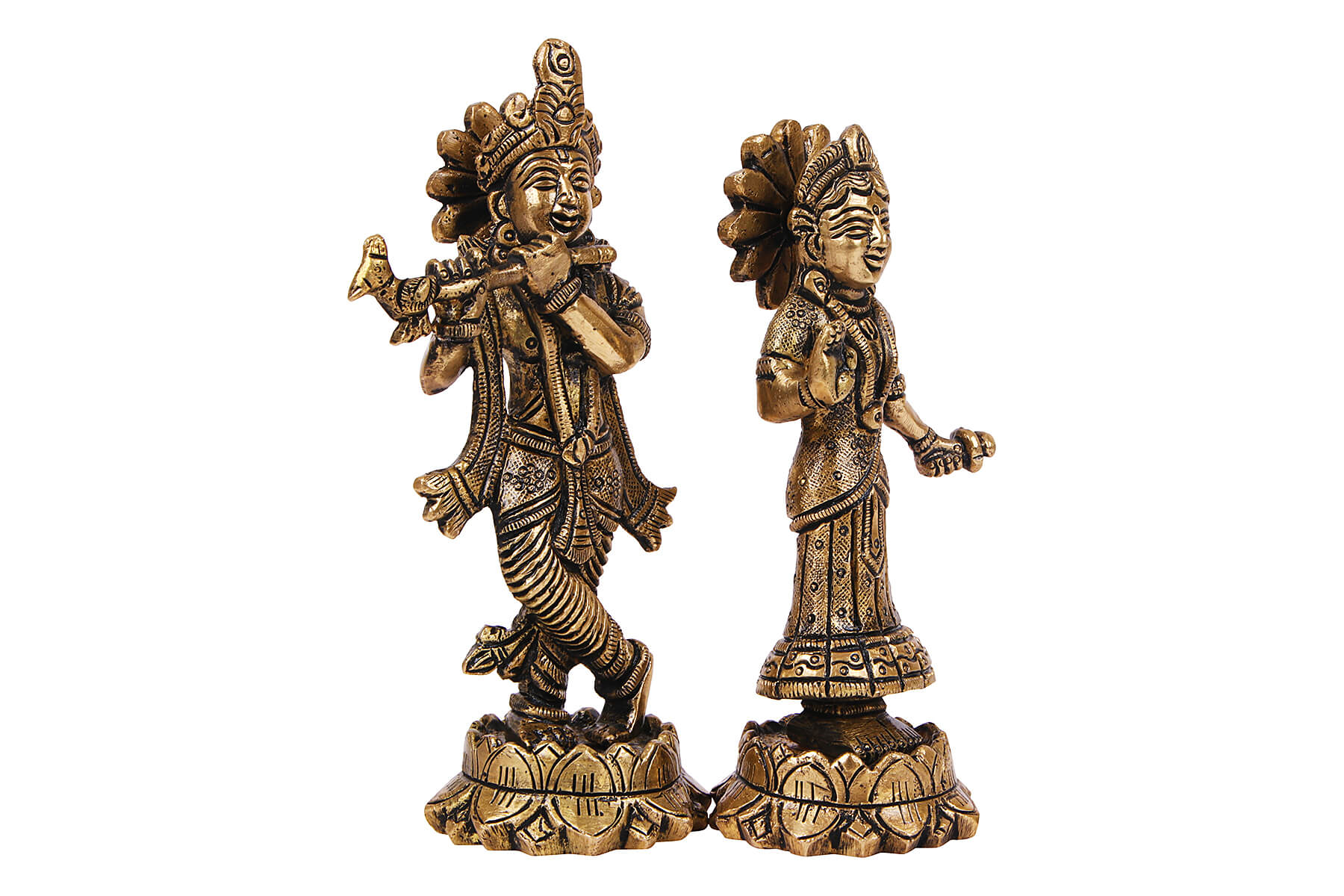 BRASS SUPERFINE RADHA KRISHNA IDOL/MOORTI/STATUE 5 INCH