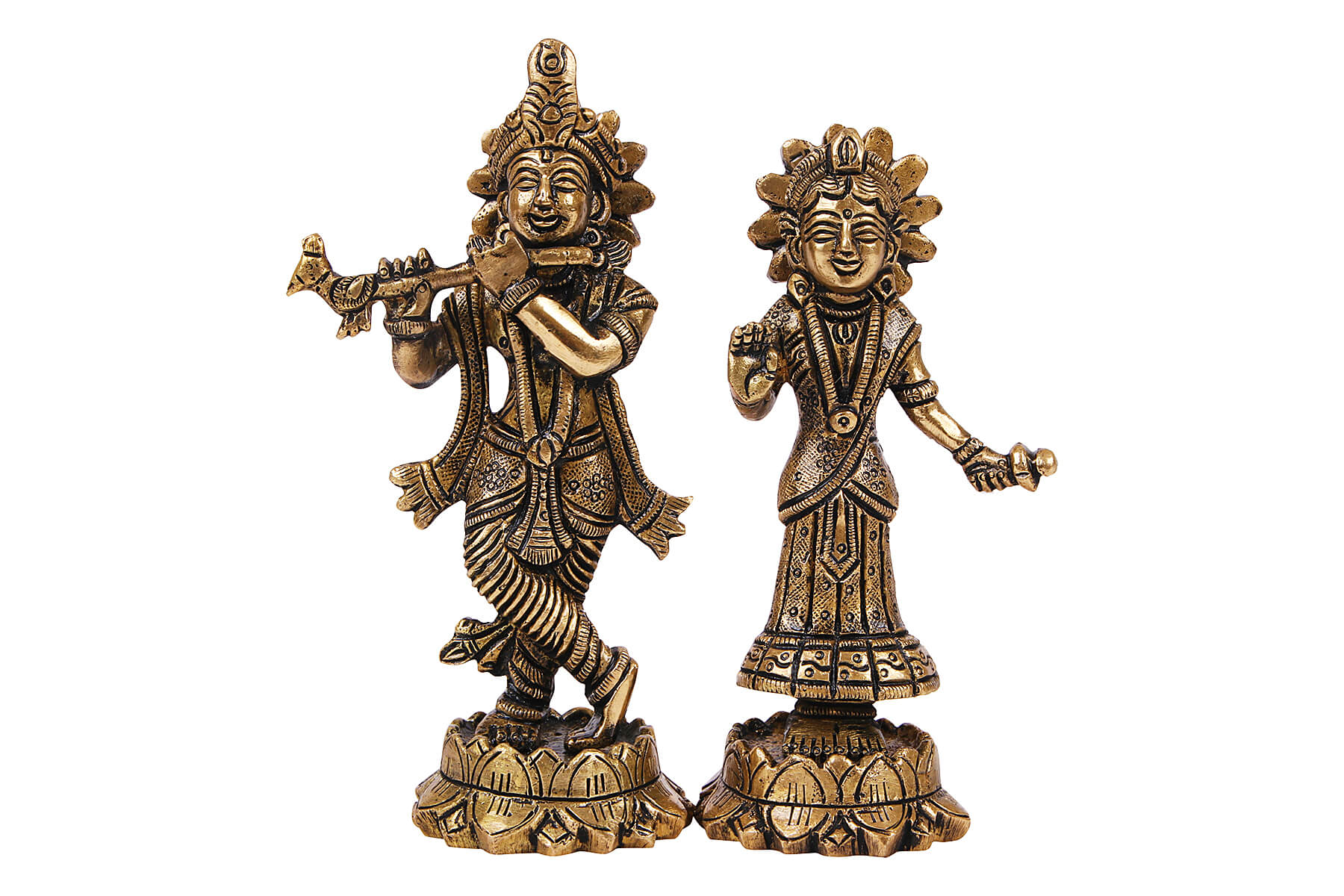 BRASS SUPERFINE RADHA KRISHNA IDOL/MOORTI/STATUE 5 INCH