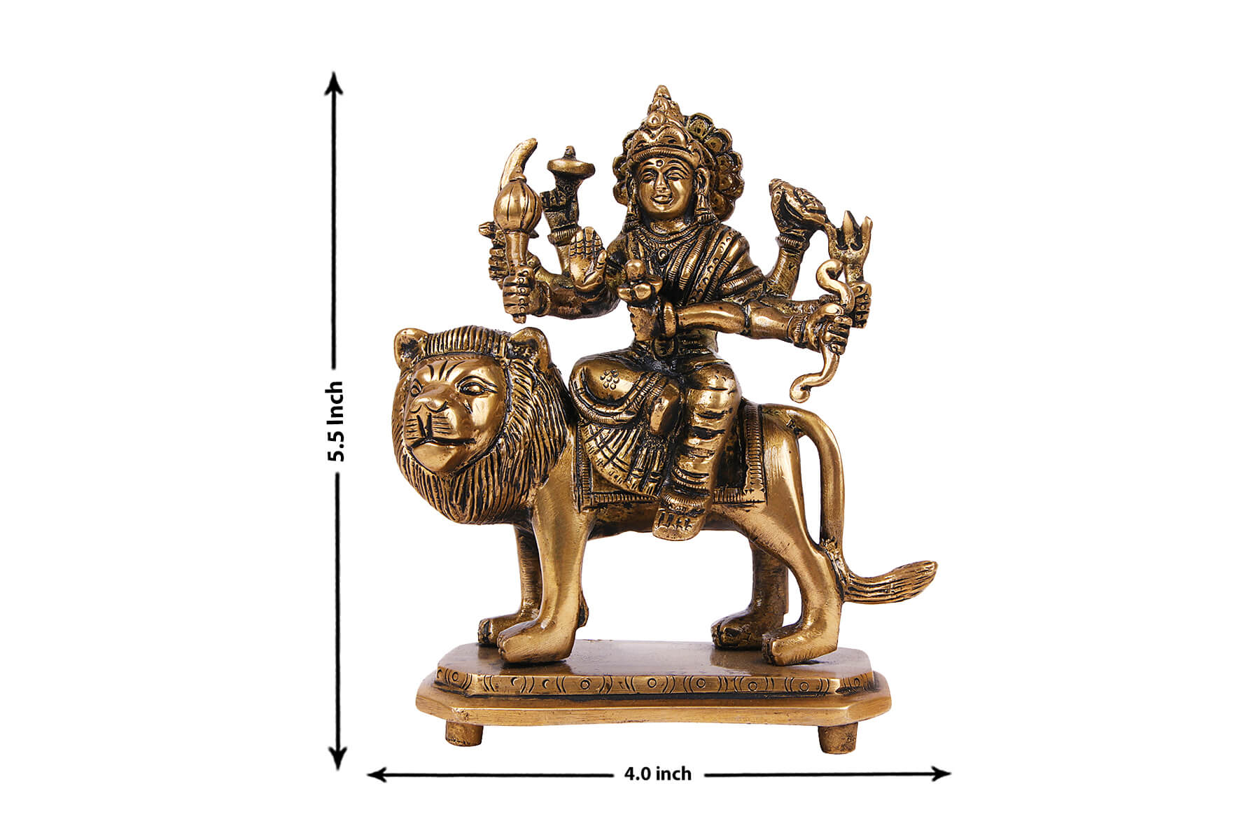 BRASS SUPERFINE DURGA MATA STATUE/IDOL 5.5inch