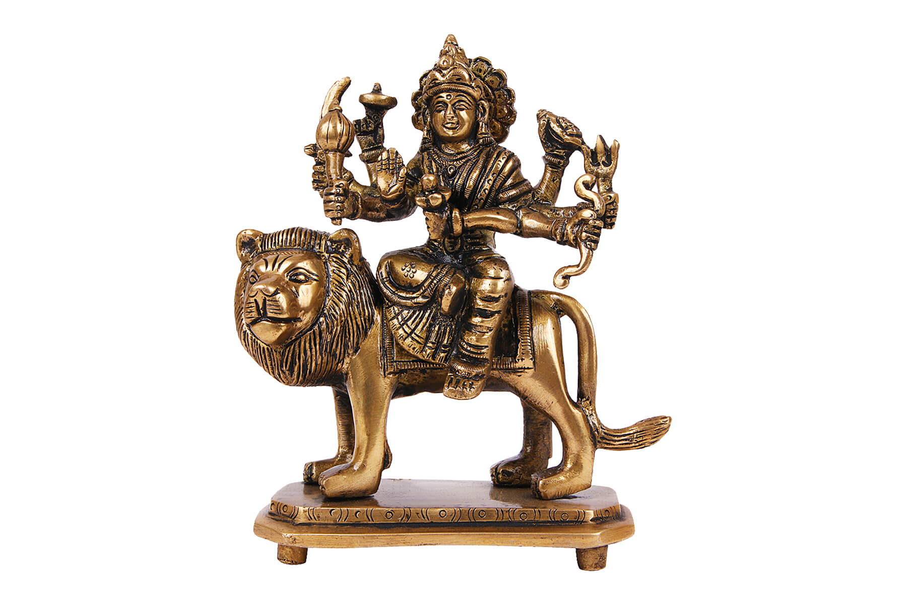 BRASS SUPERFINE DURGA MATA STATUE/IDOL 5.5inch