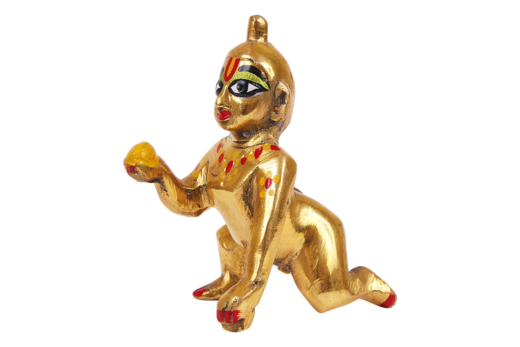 BRASS LADDOO GOPAL JI IDOL/FIGURINE/MOORTI 3inch