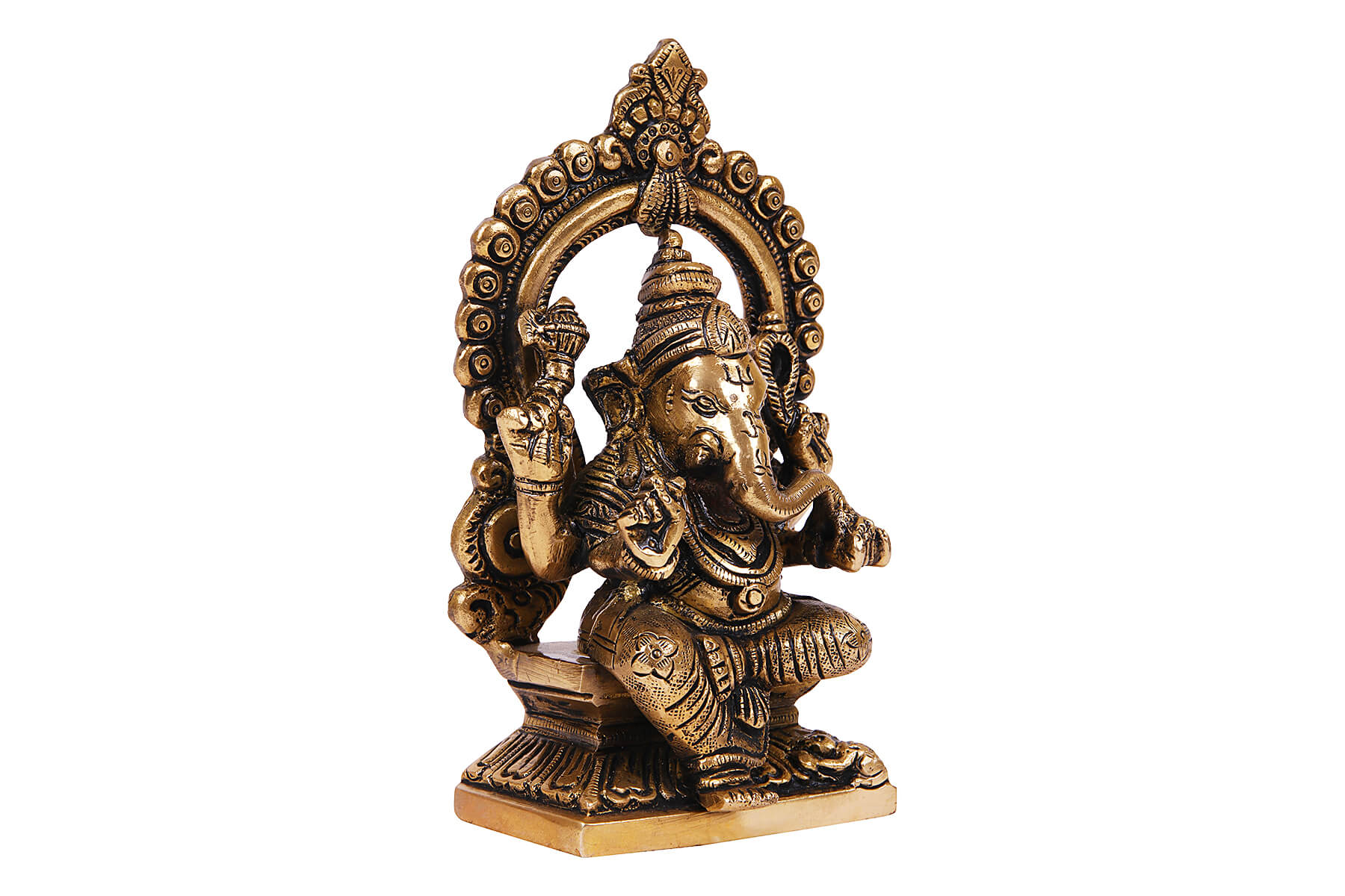 BRASS SUPERFINE GANESH JI IDOL/ FIGURINE/ MOORTI/ STATUE 6 inch