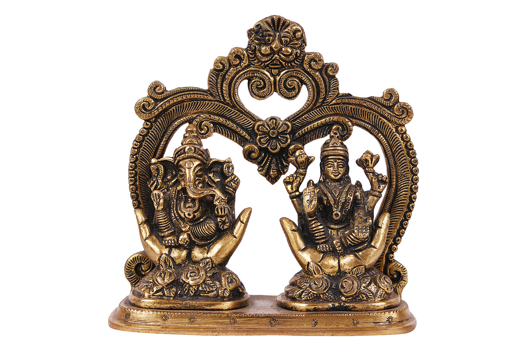 Brass Lakshmi Ganesh Idol Set for Pooja & Diwali