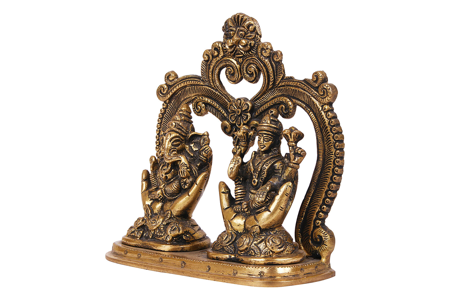 Brass Lakshmi Ganesh Idol Set for Pooja & Diwali