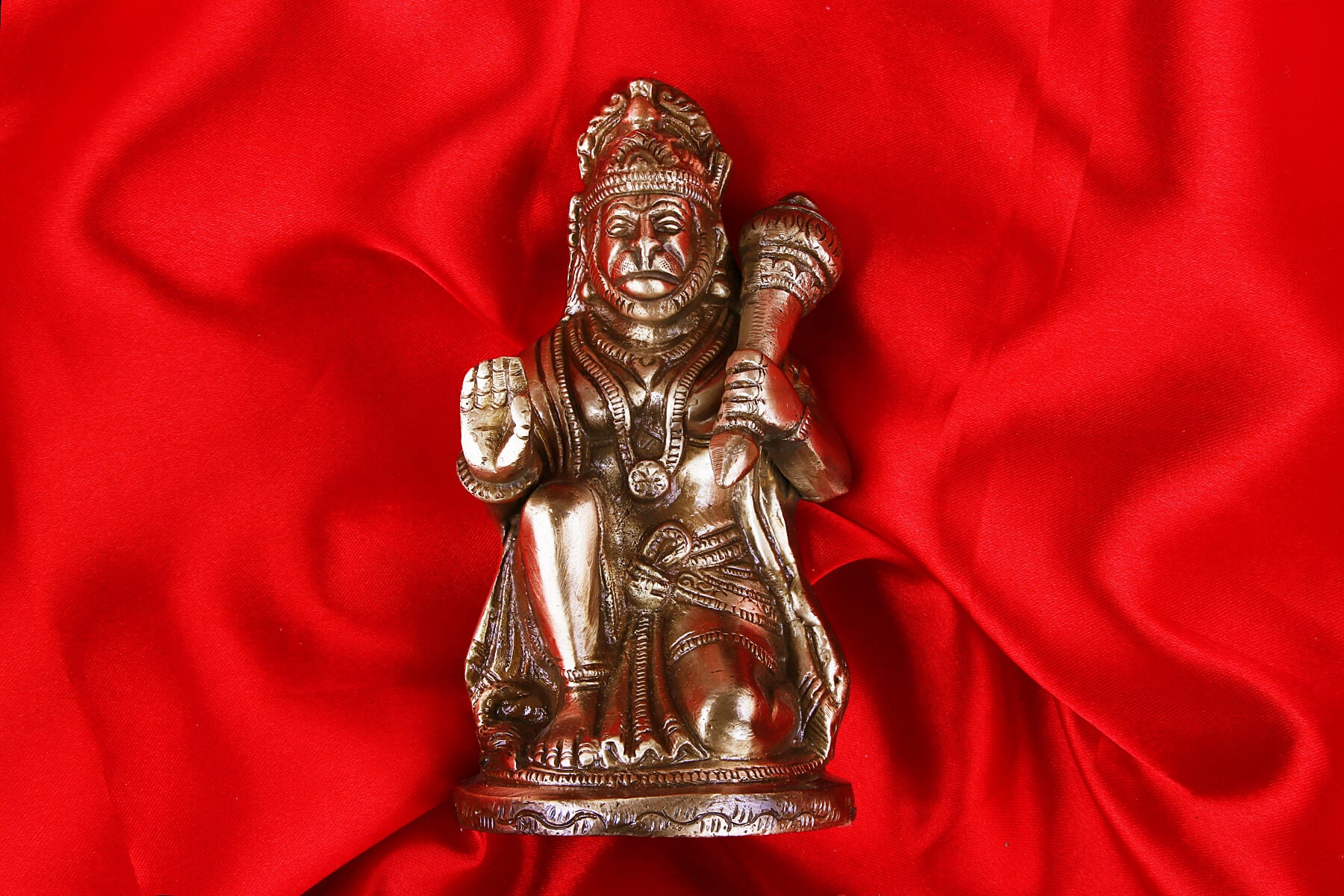 Brass Lord Hanuman Idol for Pooja & Home Temple