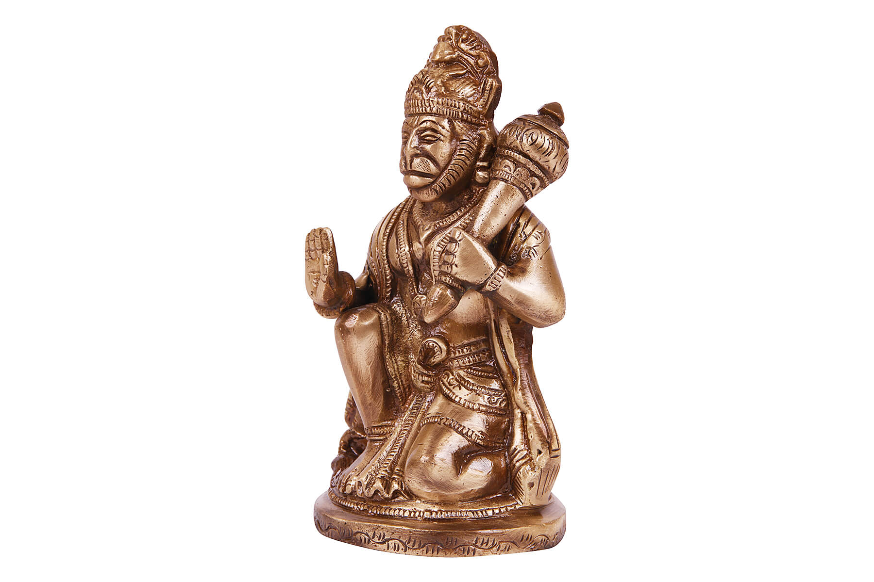 Brass Lord Hanuman Idol for Pooja & Home Temple