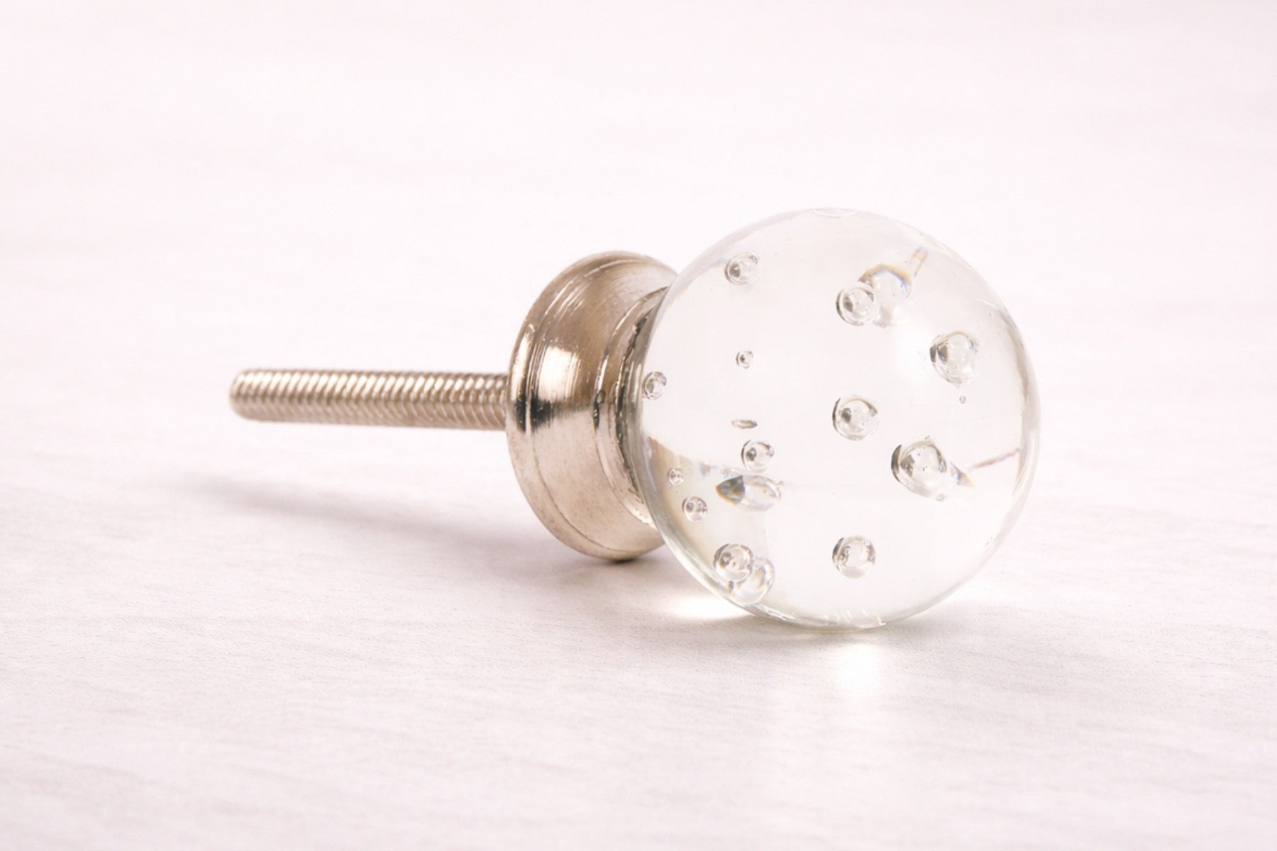 GLASS KNOBS WITH BUBBLES FOR DRAWERS/CABINETS/ SET OF 4