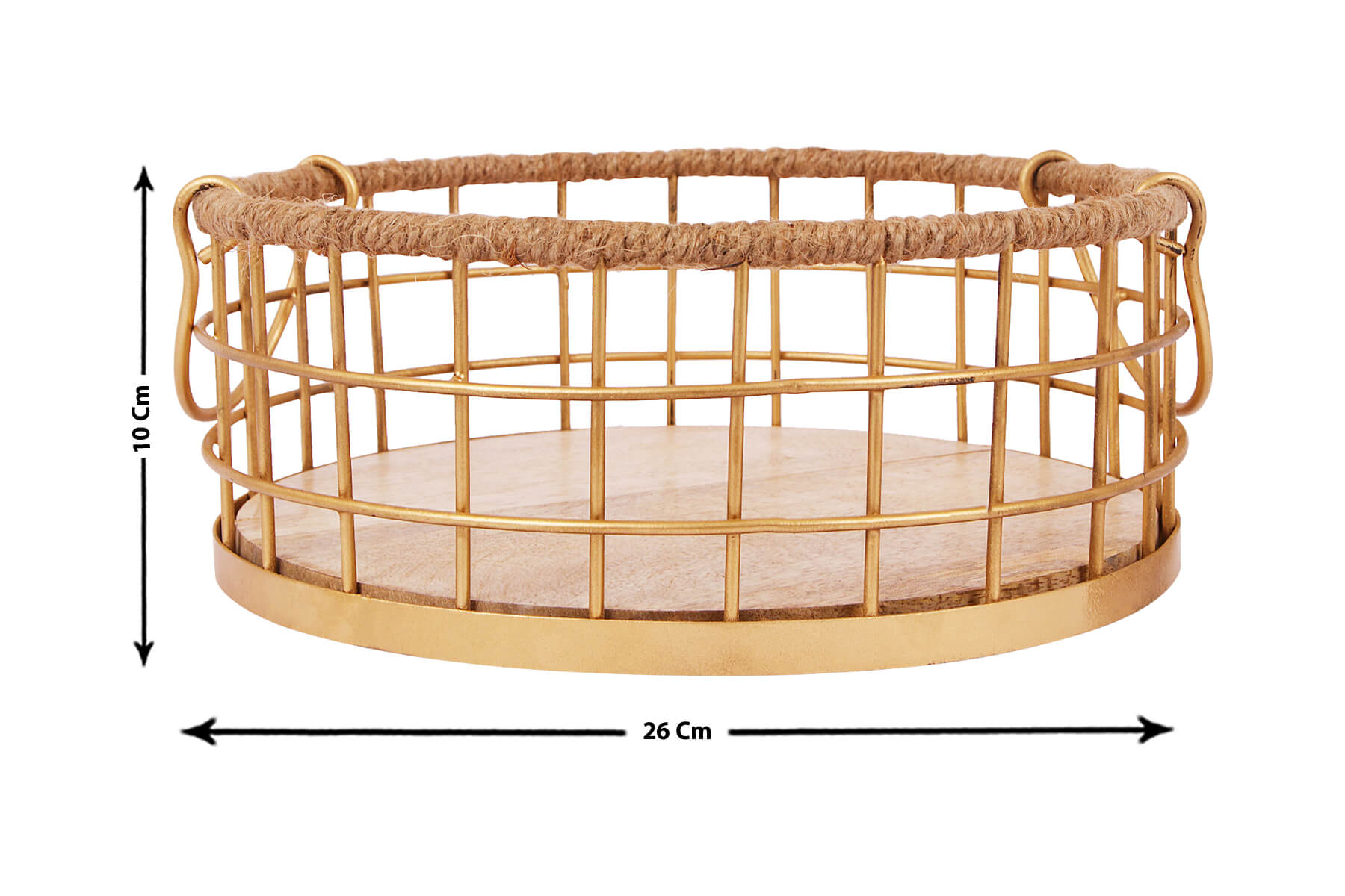 WOODEN HAMPER BASKET WITH JUTE DETAILING