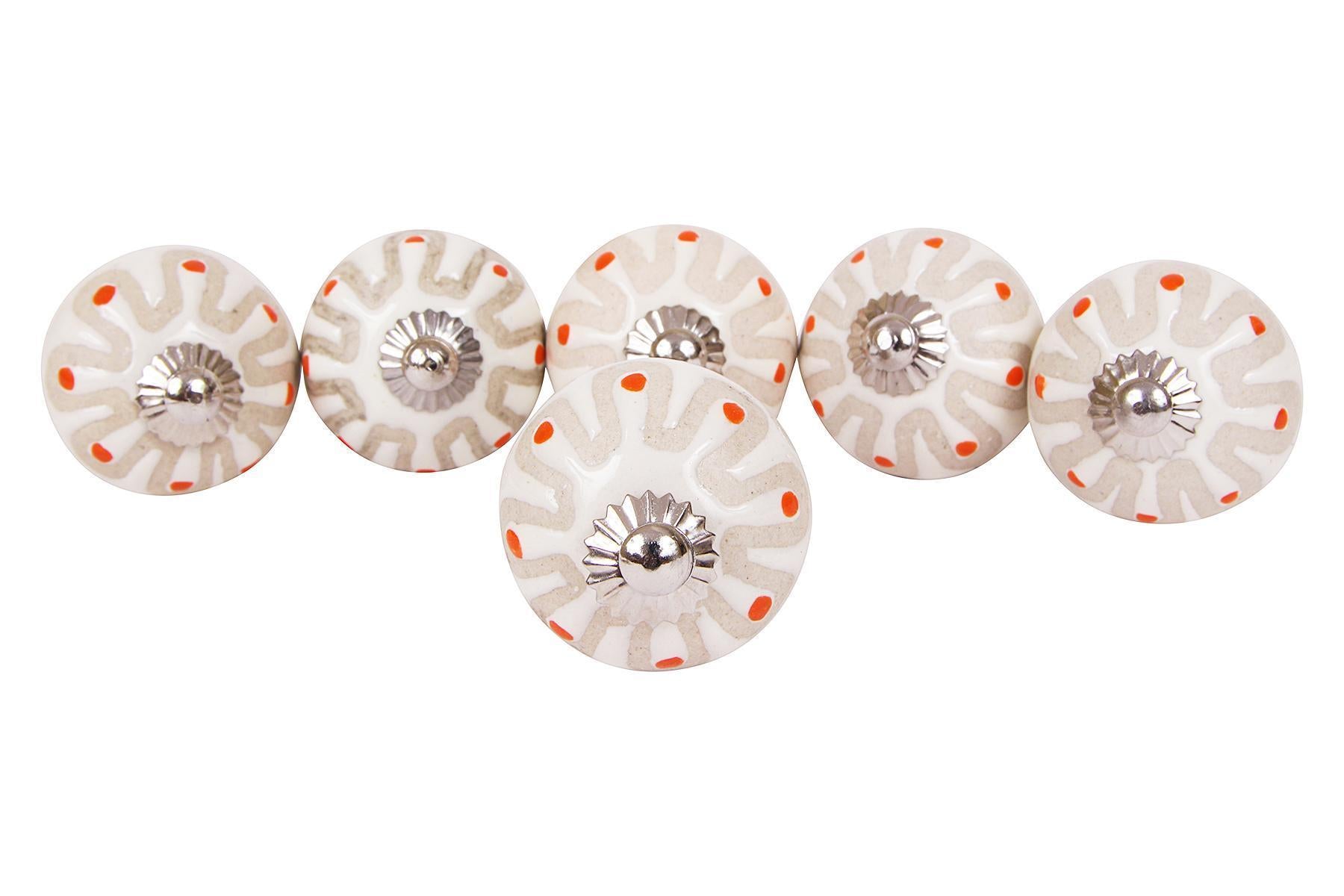 CERAMIC KNOBS FOR DRAWERS/CABINETS. SET OF 6