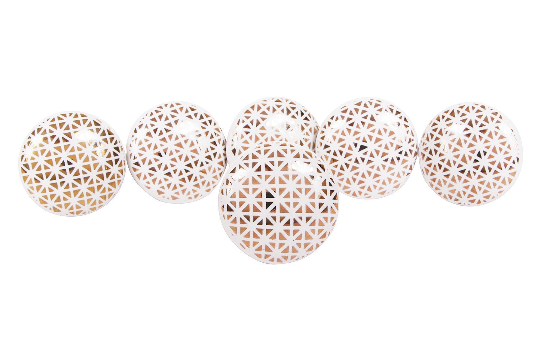 CERAMIC KNOBS FOR DRAWERS/CABINETS. SET OF 6