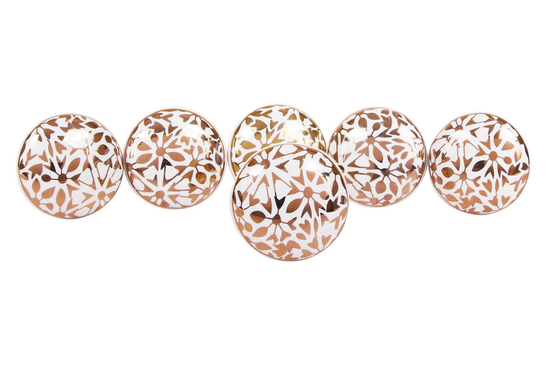 CERAMIC KNOBS FOR DRAWERS/CABINETS. SET OF 6