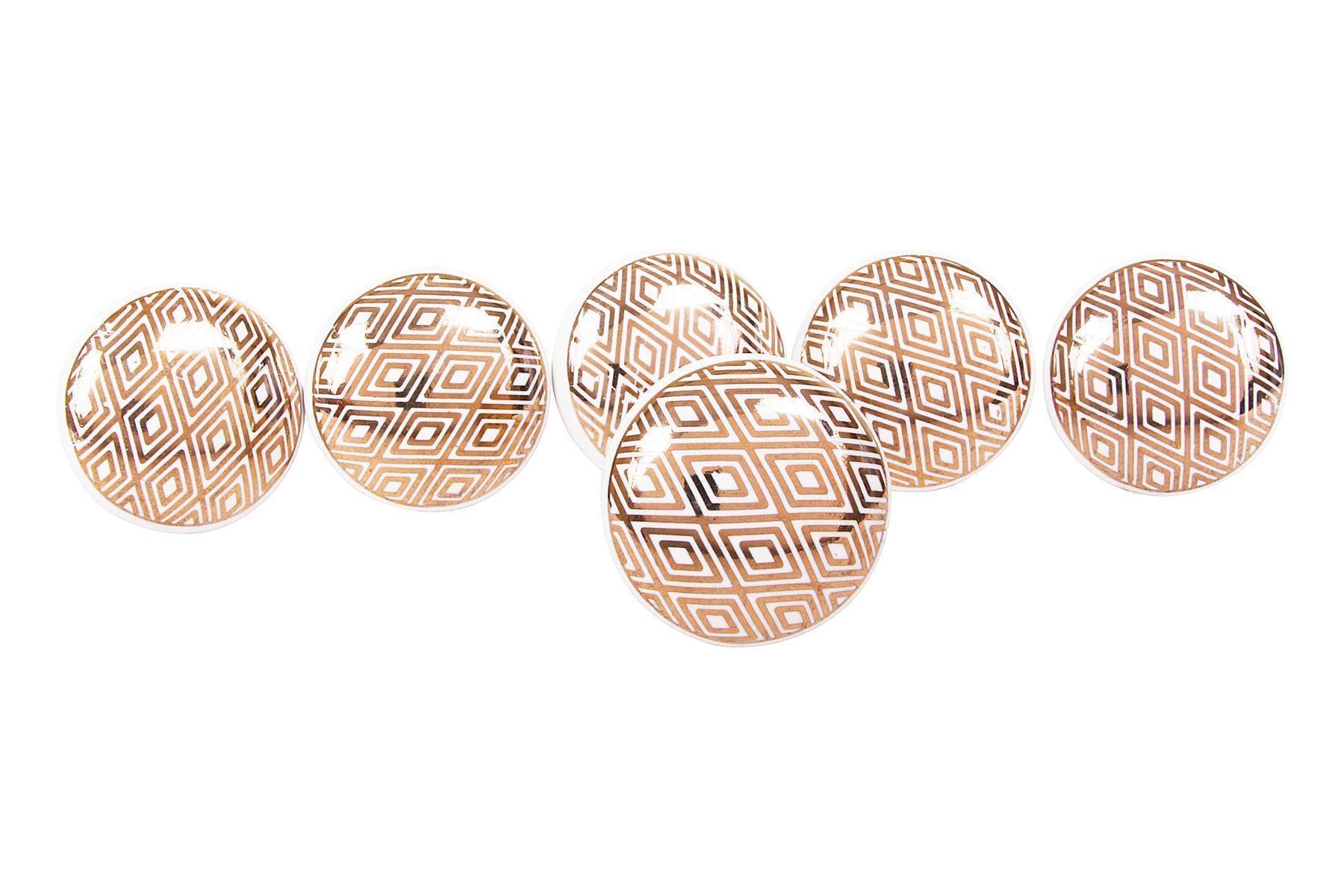 CERAMIC KNOBS FOR DRAWERS/CABINETS. SET OF 6
