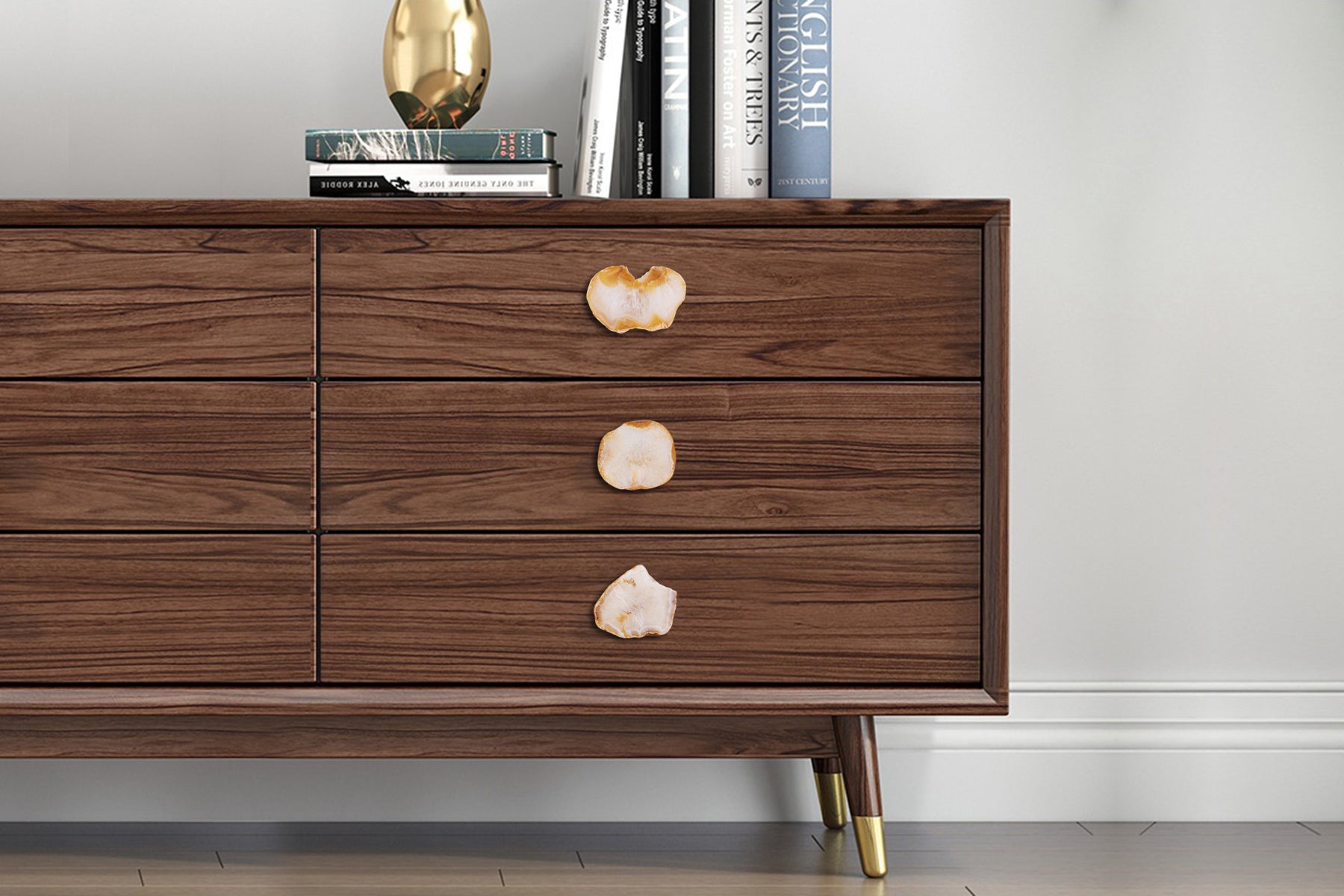 Assorted Agate Stone Cabinet Knobs – Set of 4
