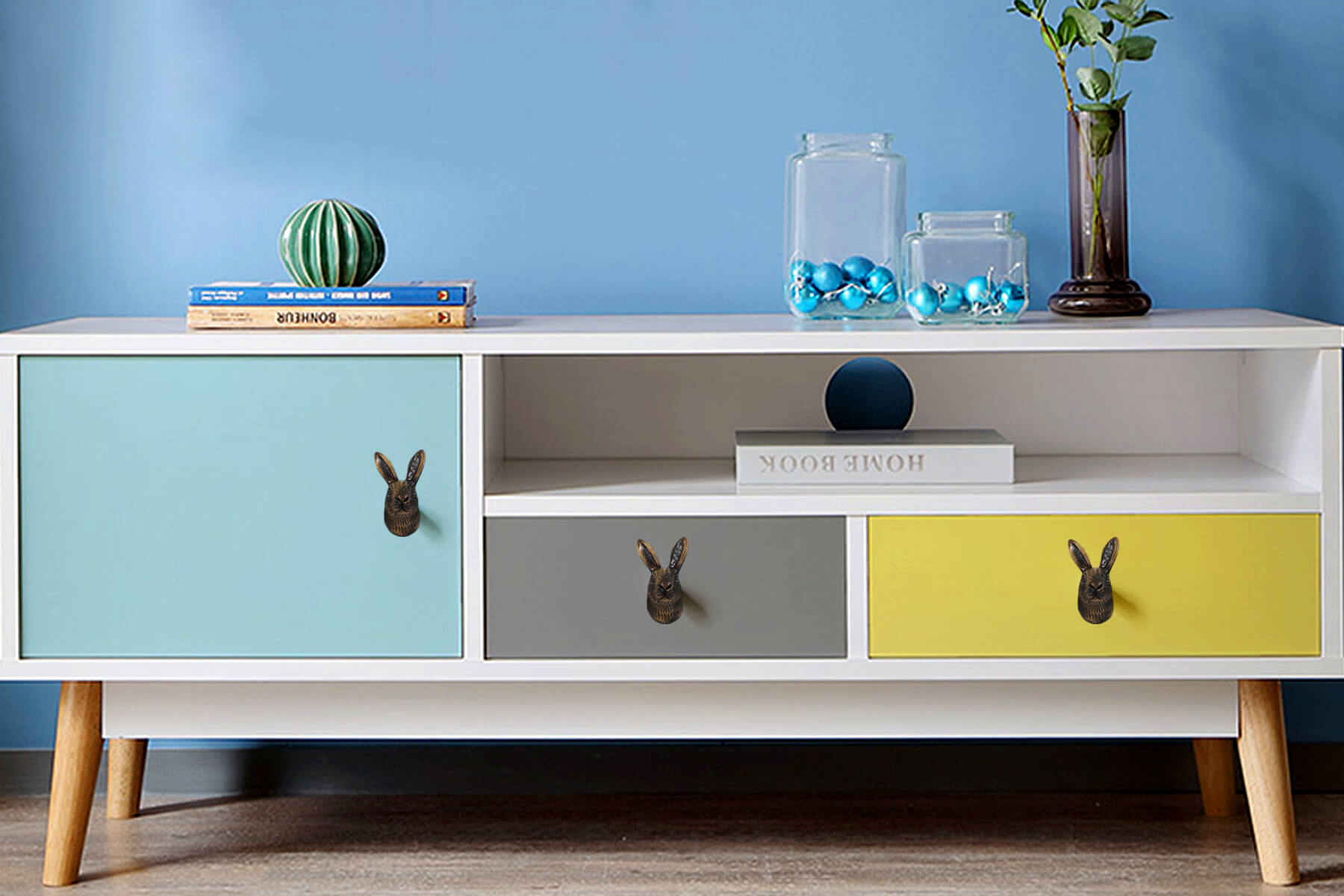 RABBIT KNOBS FOR DRAWERS/CABINETS/ SET OF 4