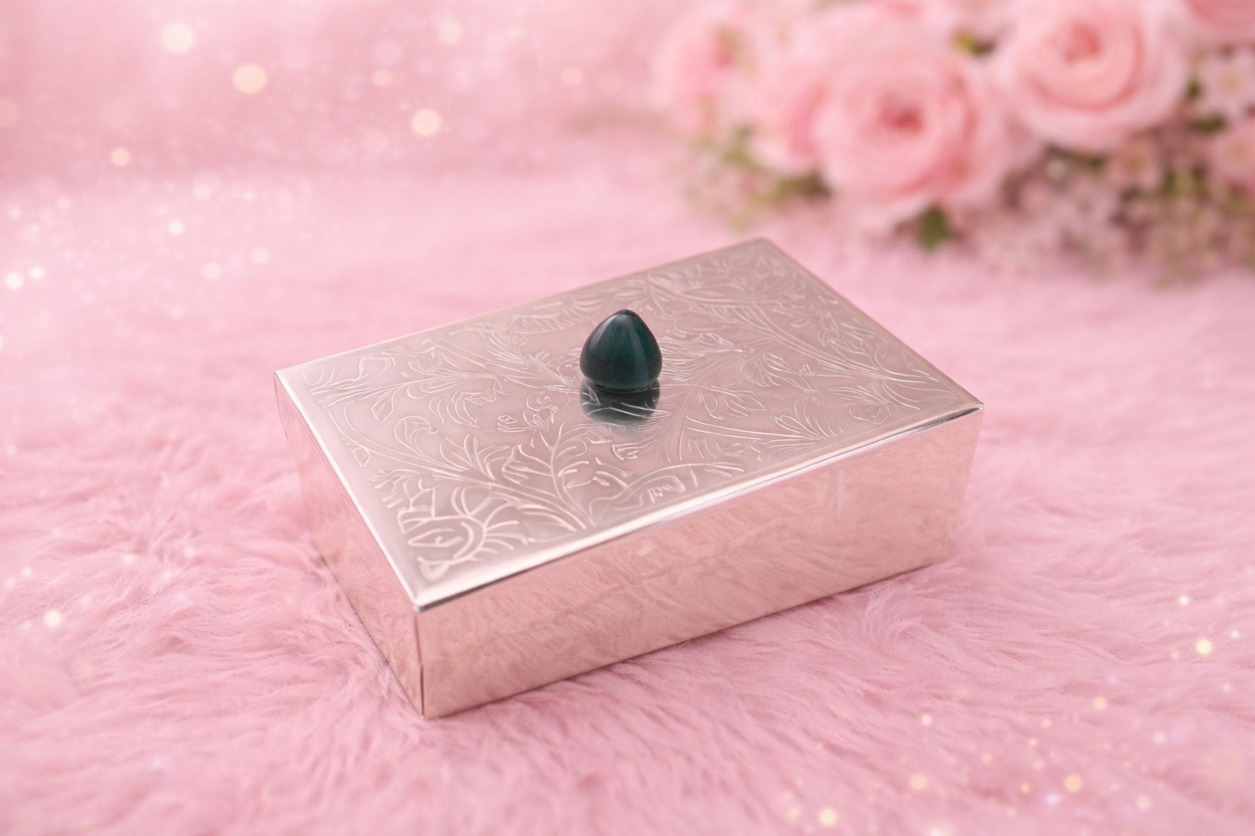 Karigary Luxury Silver-Plated Ginni Box with Resin Knob