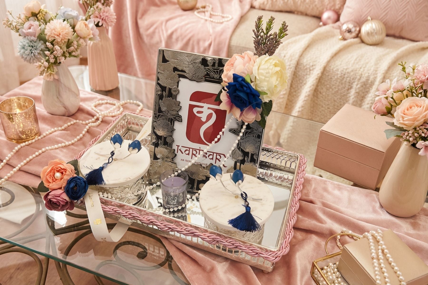 Ready-to-Gift Silver-Plated Wedding Hamper Set