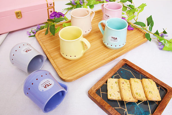 Handcrafted Ceramic Pastel Conical Multicolor Chai Cups – Set of 6
