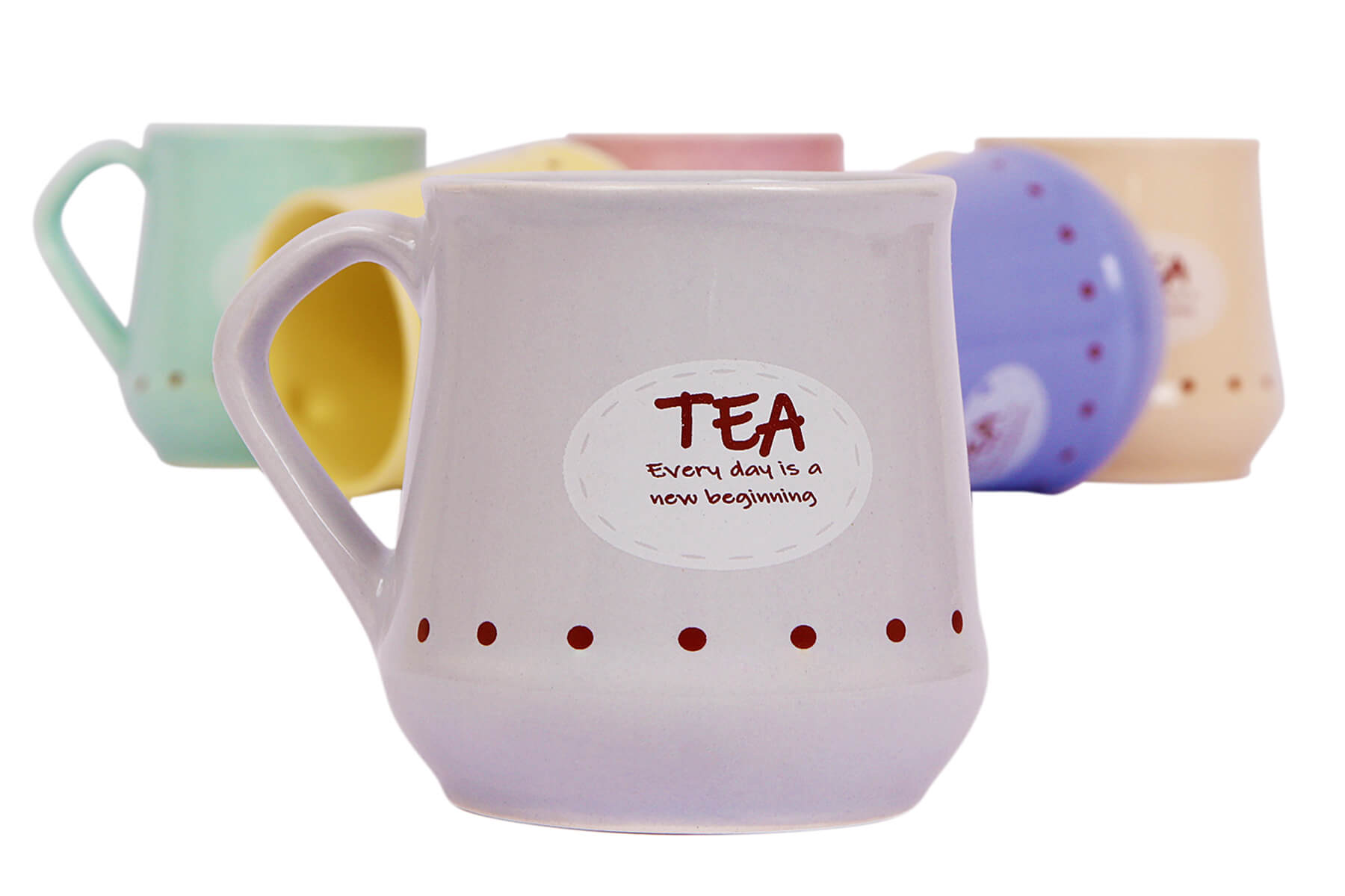 Handcrafted Ceramic Pastel Conical Multicolor Chai Cups – Set of 6