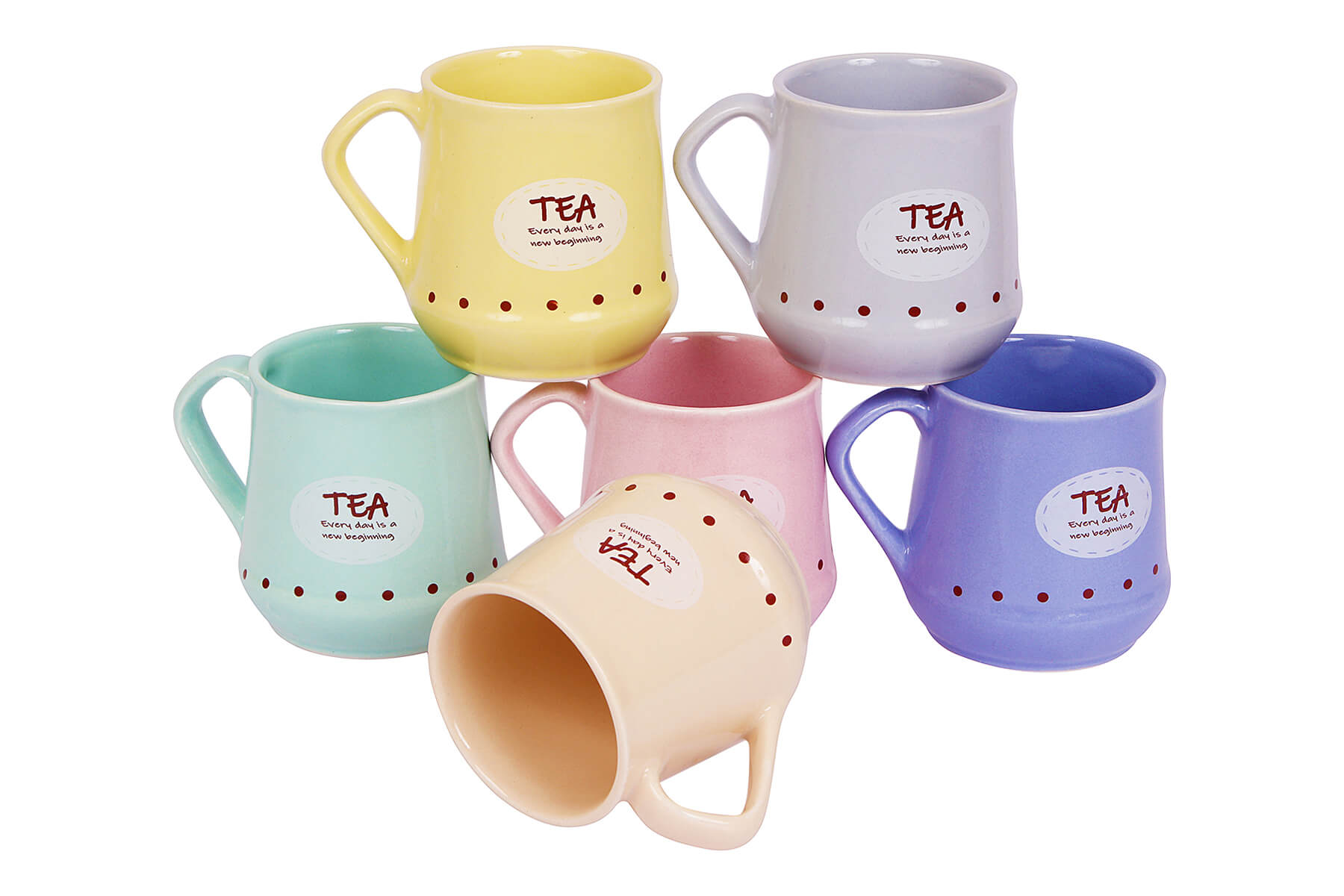 Handcrafted Ceramic Pastel Conical Multicolor Chai Cups – Set of 6