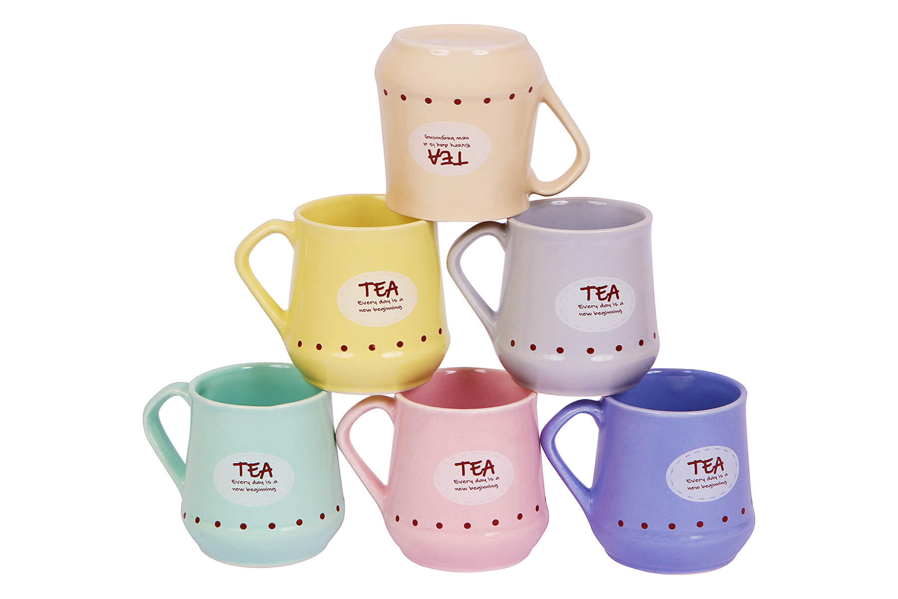Handcrafted Ceramic Pastel Conical Multicolor Chai Cups – Set of 6