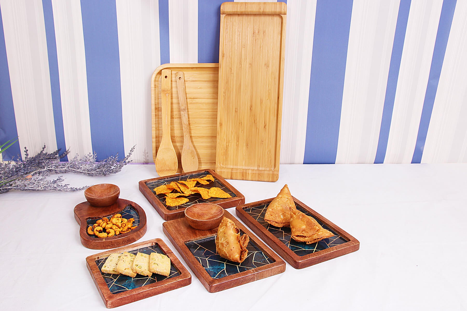 WOODEN SERVING PLATTER SET / ELITE DESIGN MANGO WOOD PLATTER/ SET OF 5