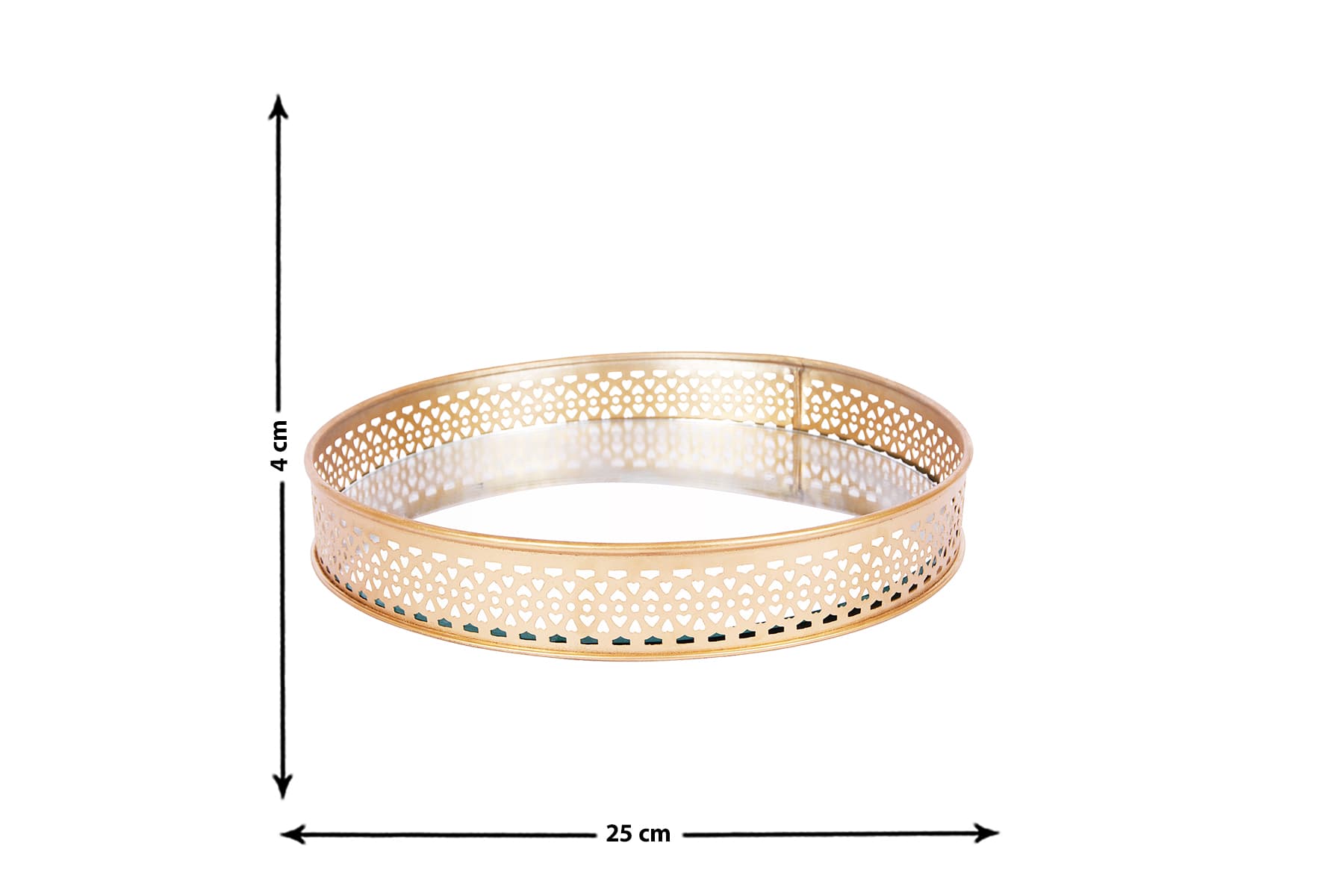 ROUND GOLD MIRROR TRAY