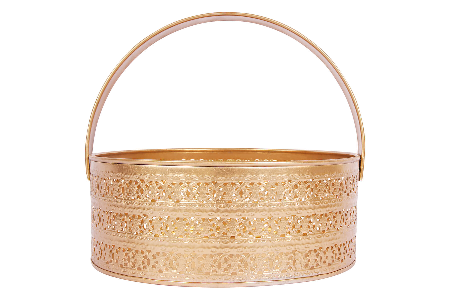 GOLD BASKET WITH HANDLE