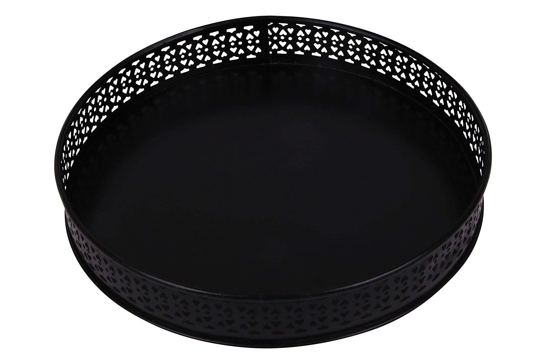 ROUND METAL TRAY IN BLACK COLOUR 25cm