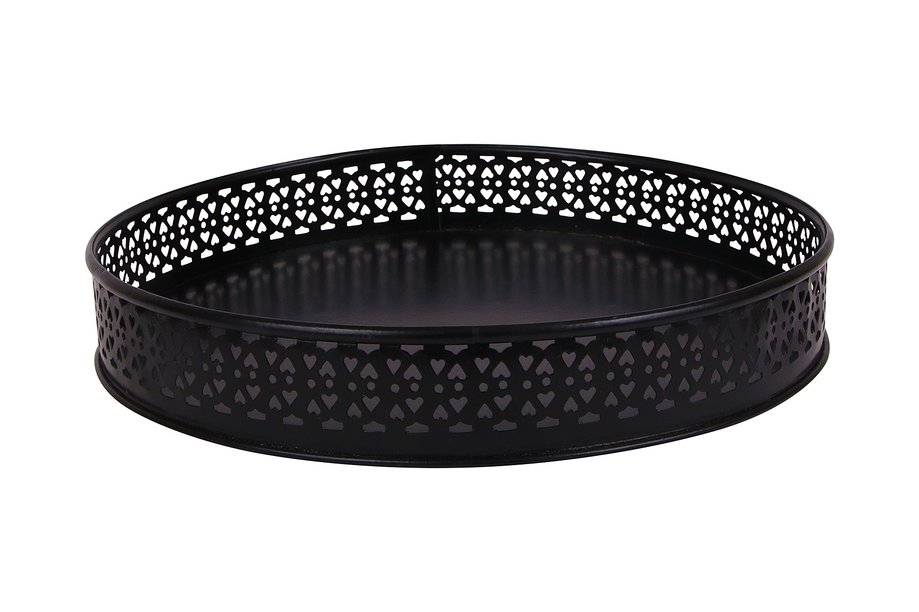 ROUND METAL TRAY IN BLACK COLOUR 25cm